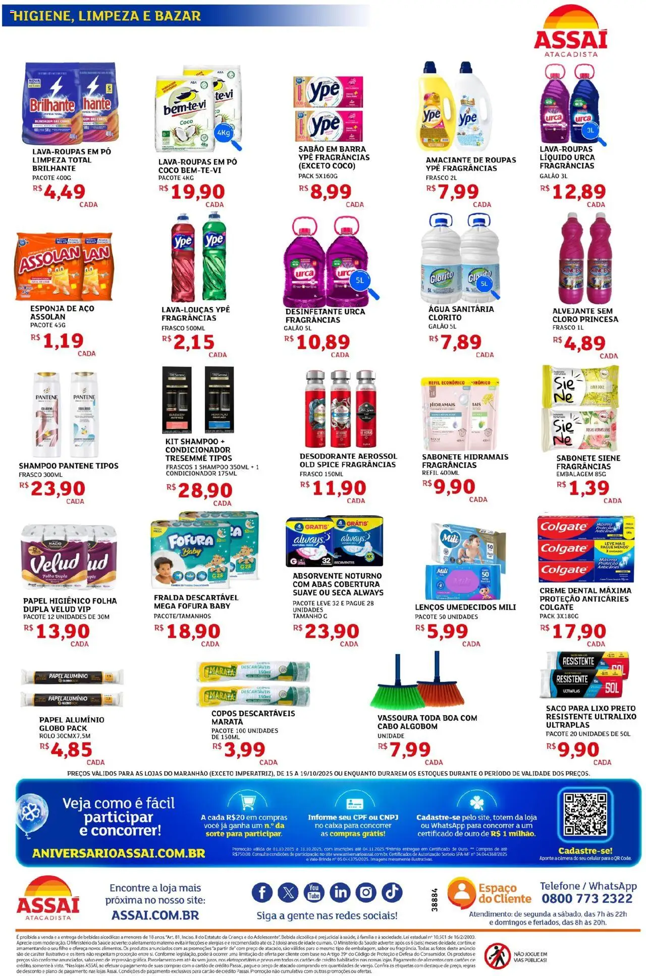 Assaí Atacadista Folheto - válido de 15.10.2025 | Página: 4 | Produtos: Pó, Condicionador, Desodorante, Roupas