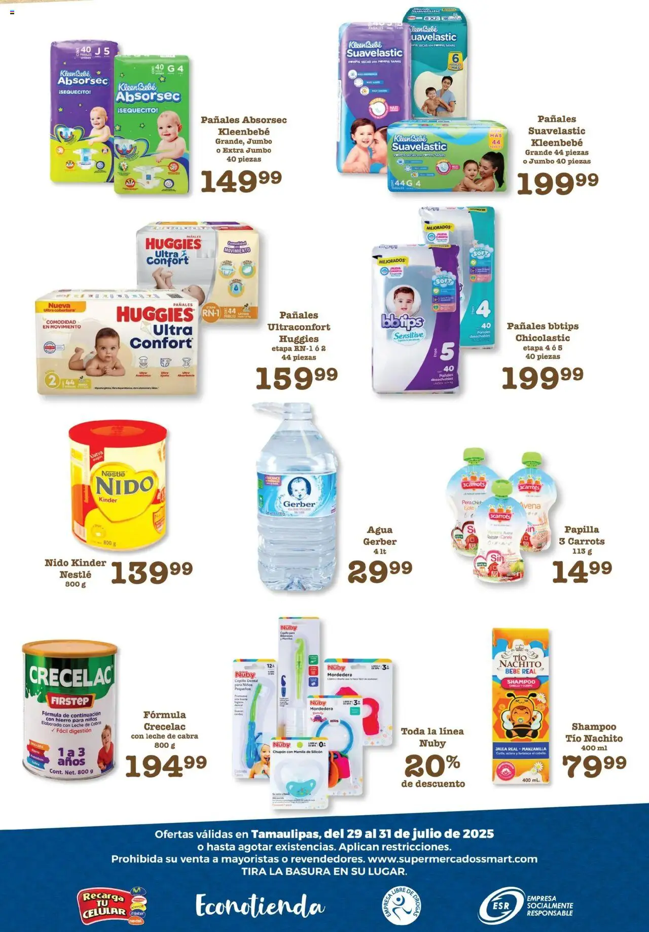 Nuevas ofertas de S-Mart válidas en toda la República Mexicana desde el 29.07.2025. ¡Encuentra las mejores ofertas en S-Mart - Folleto de Feria - Matamoros! | Página: 6 | Productos: Pera, Manzana, Agua, Leche
