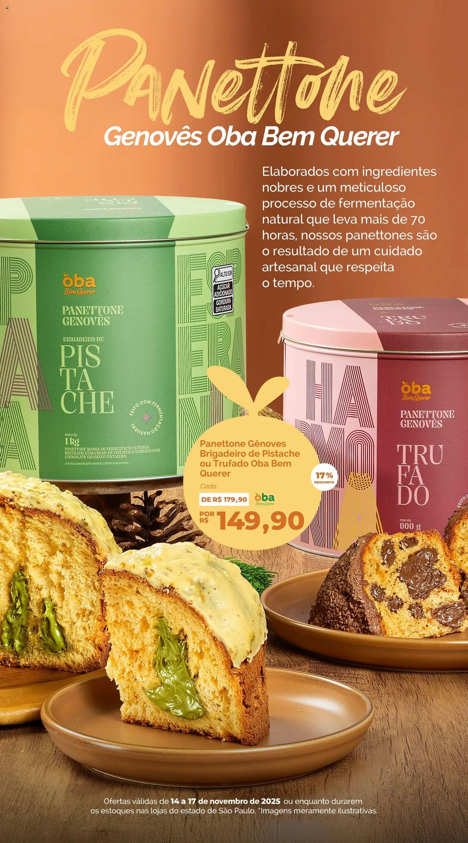Oba Hortifruti Folheto - válido de 14.11.2025 | Página: 2 | Produtos: Pistache, Panettone, Chocolate, Creme