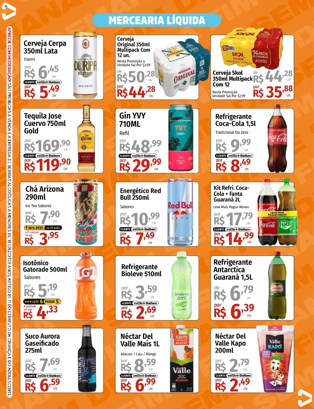 Supermercado Dalben Folheto - válido de 29.08.2025 | Página: 3 | Produtos: Energético, Tequila, Abacaxi, Isotônico