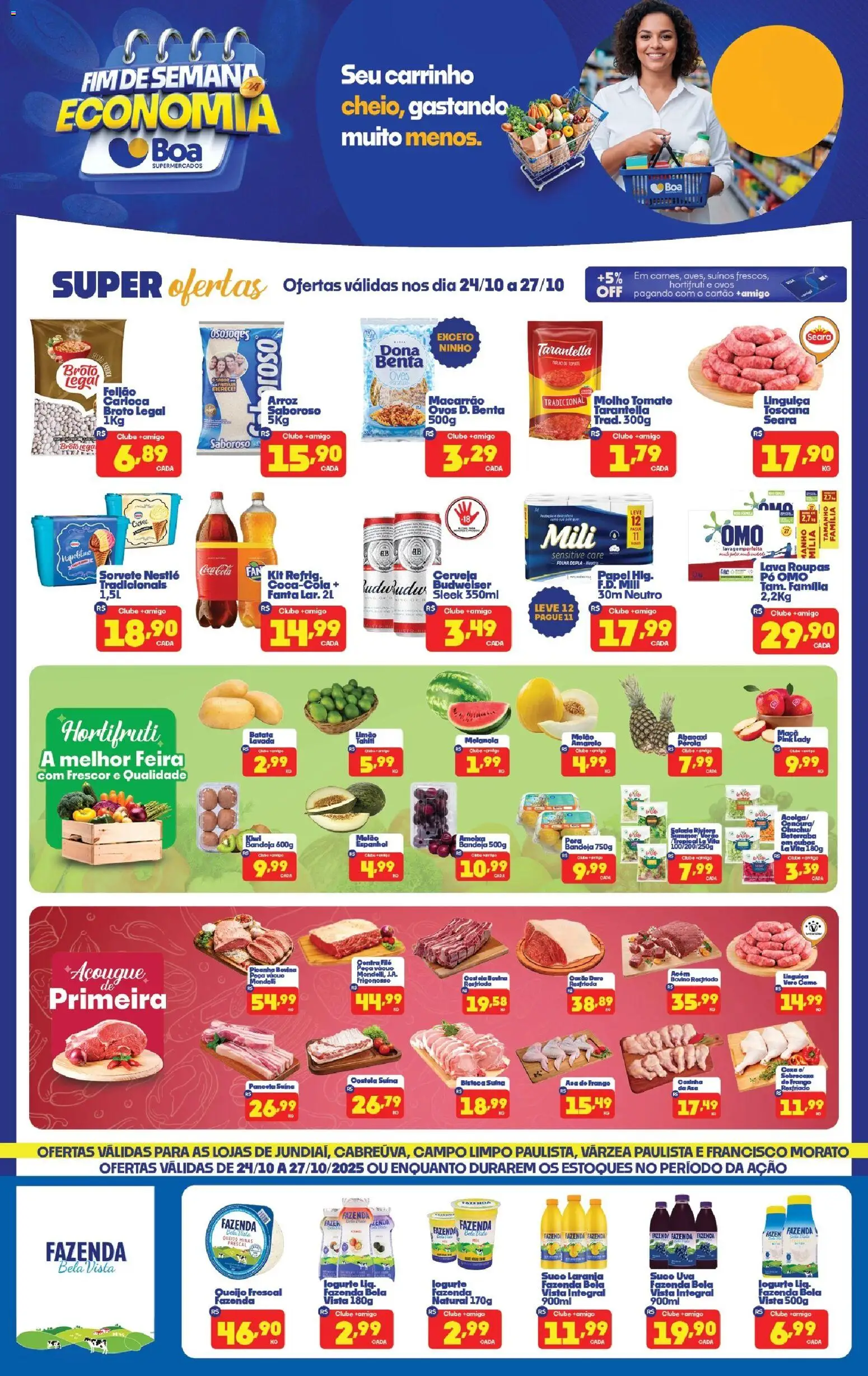 Boa Supermercados Folheto - válido de 24.10.2025 | Página: 1 | Produtos: Fanta, Cerveja, Arroz, Abacaxi