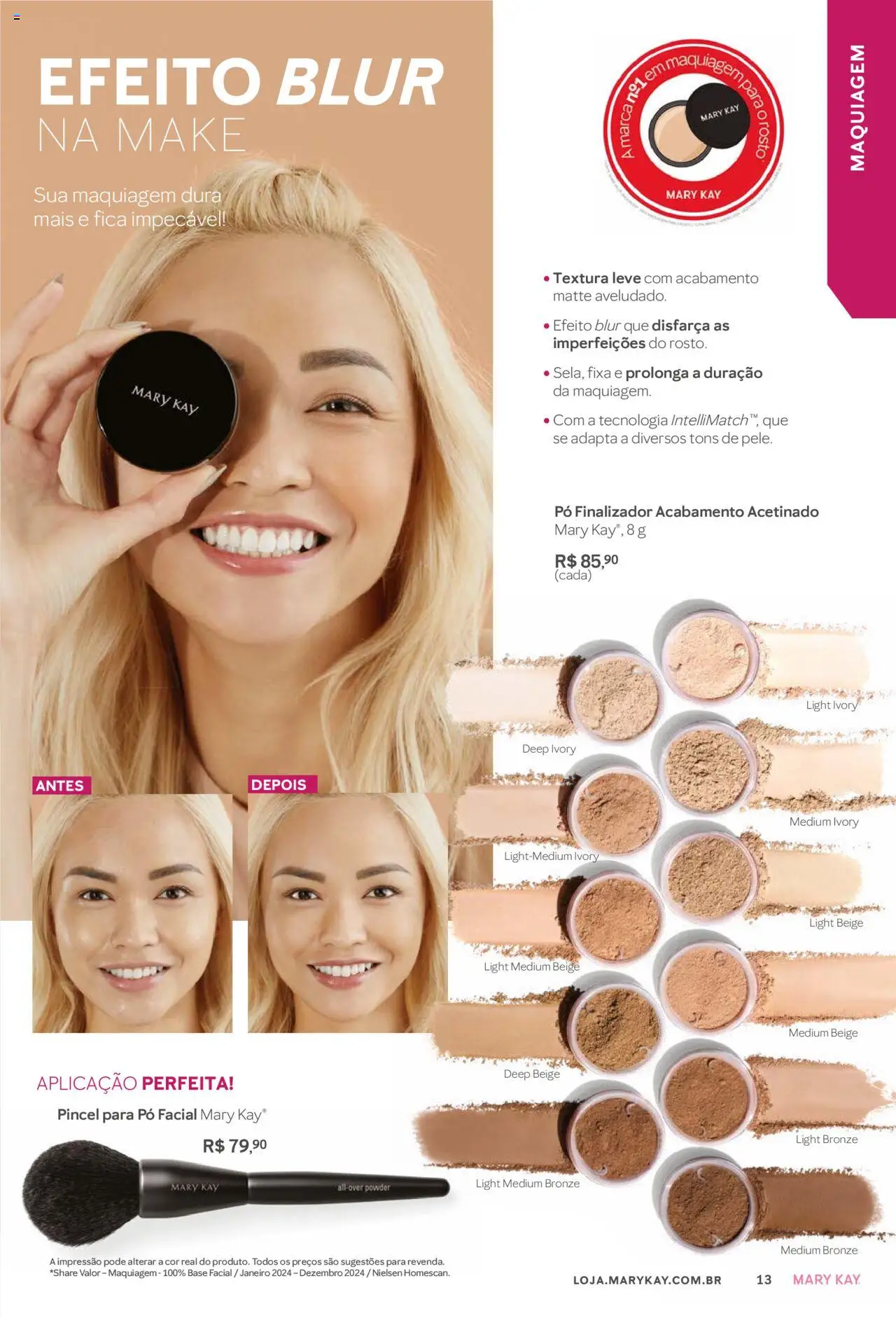 Mary Kay Folheto - válido de 01.10.2025 | Página: 13 | Produtos: Maquiagem, Pó, Pincel, Base