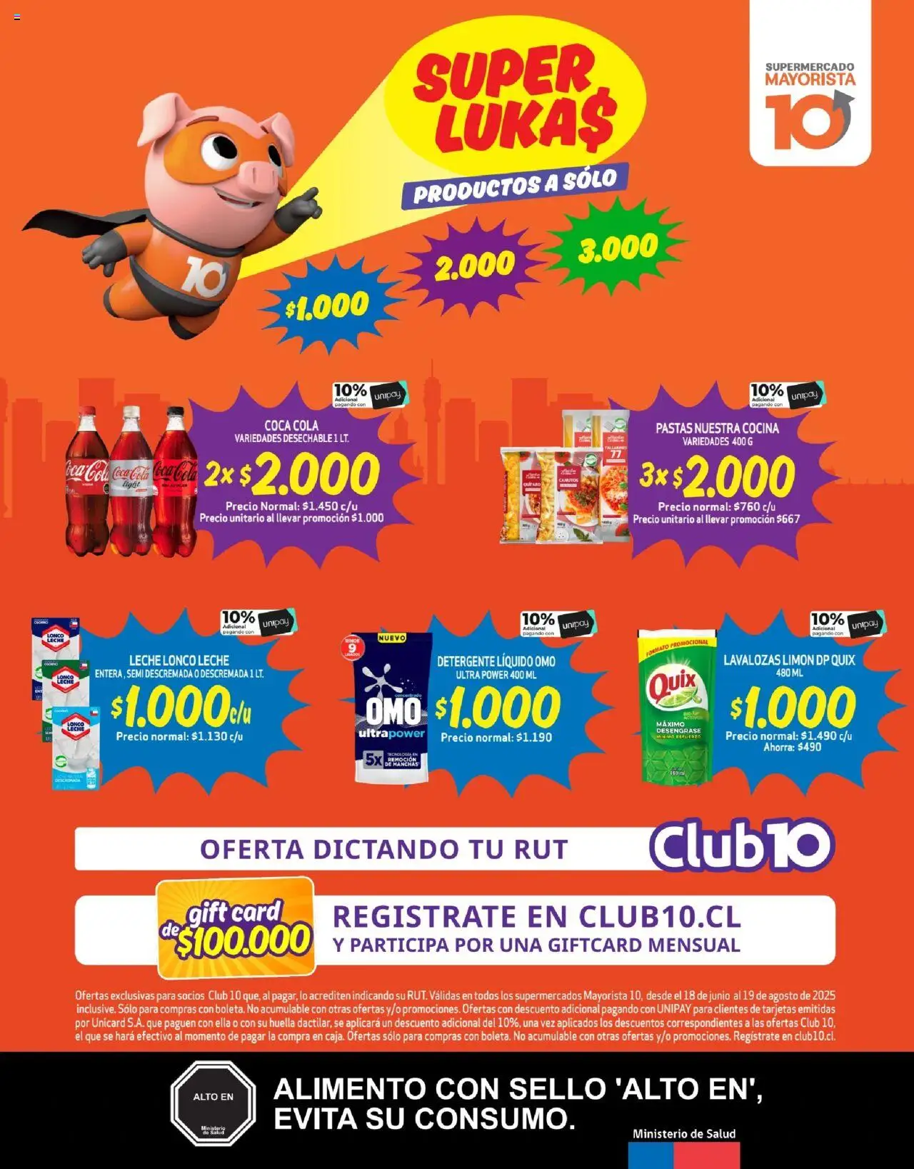 Mayorista 10 Ofertas │ válido desde el 18.06.2025 | Página: 1 | Productos: Limón, Cocina, Detergente, Leche