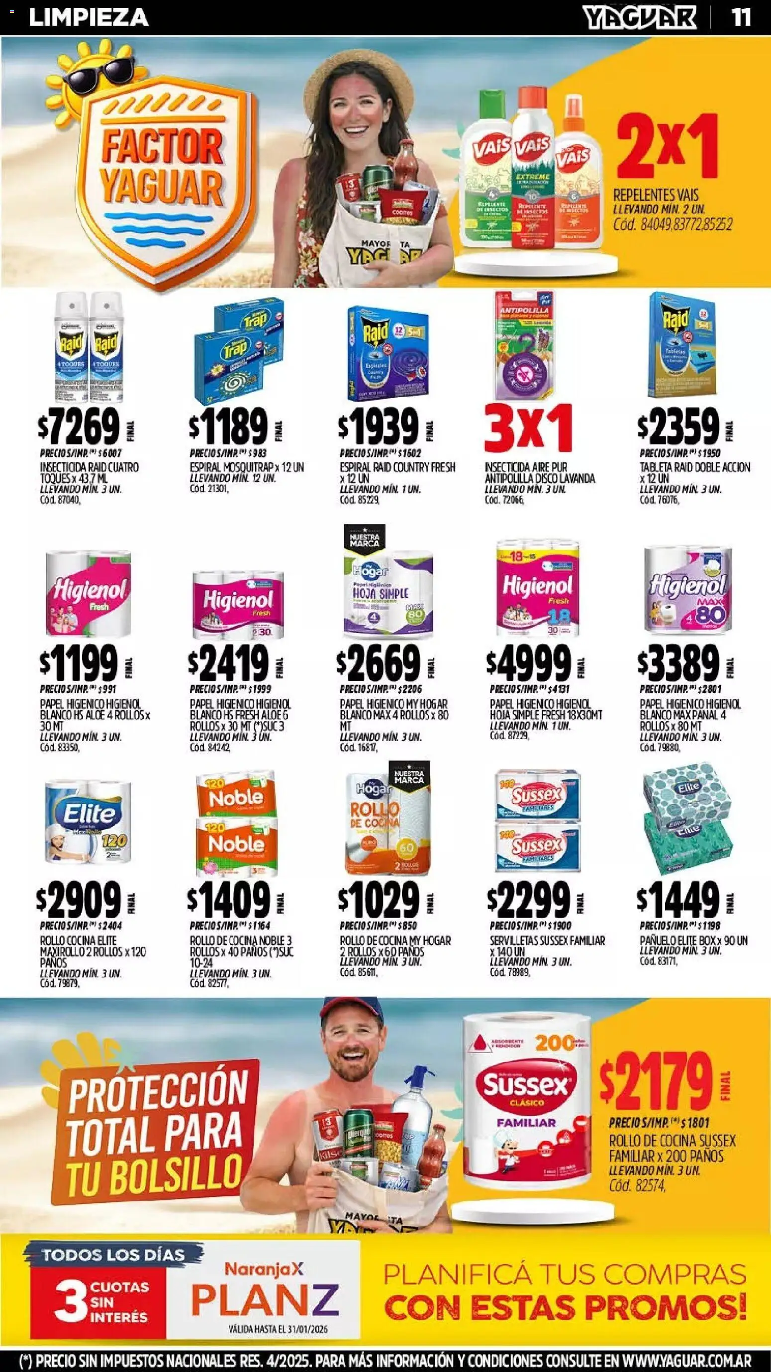 Yaguar - Oferta Semanal Neuquen │ válido desde el 26.01.2026 | Página: 11 | Productos: Tableta, Disco, Pañuelo, Insecticida