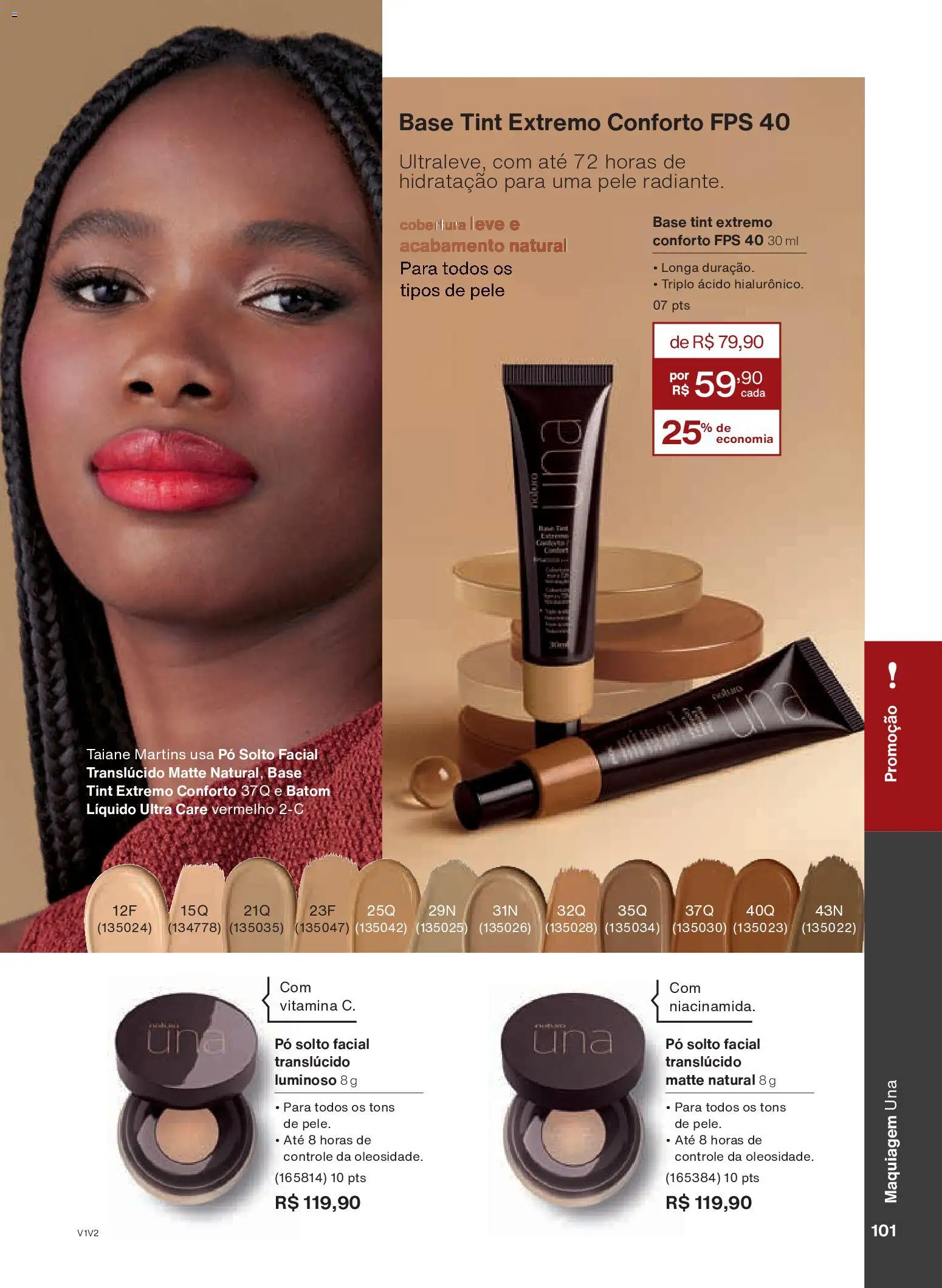 Natura Folheto - válido de 26.11.2025 | Página: 101 | Produtos: Maquiagem, Pó, Batom, Base