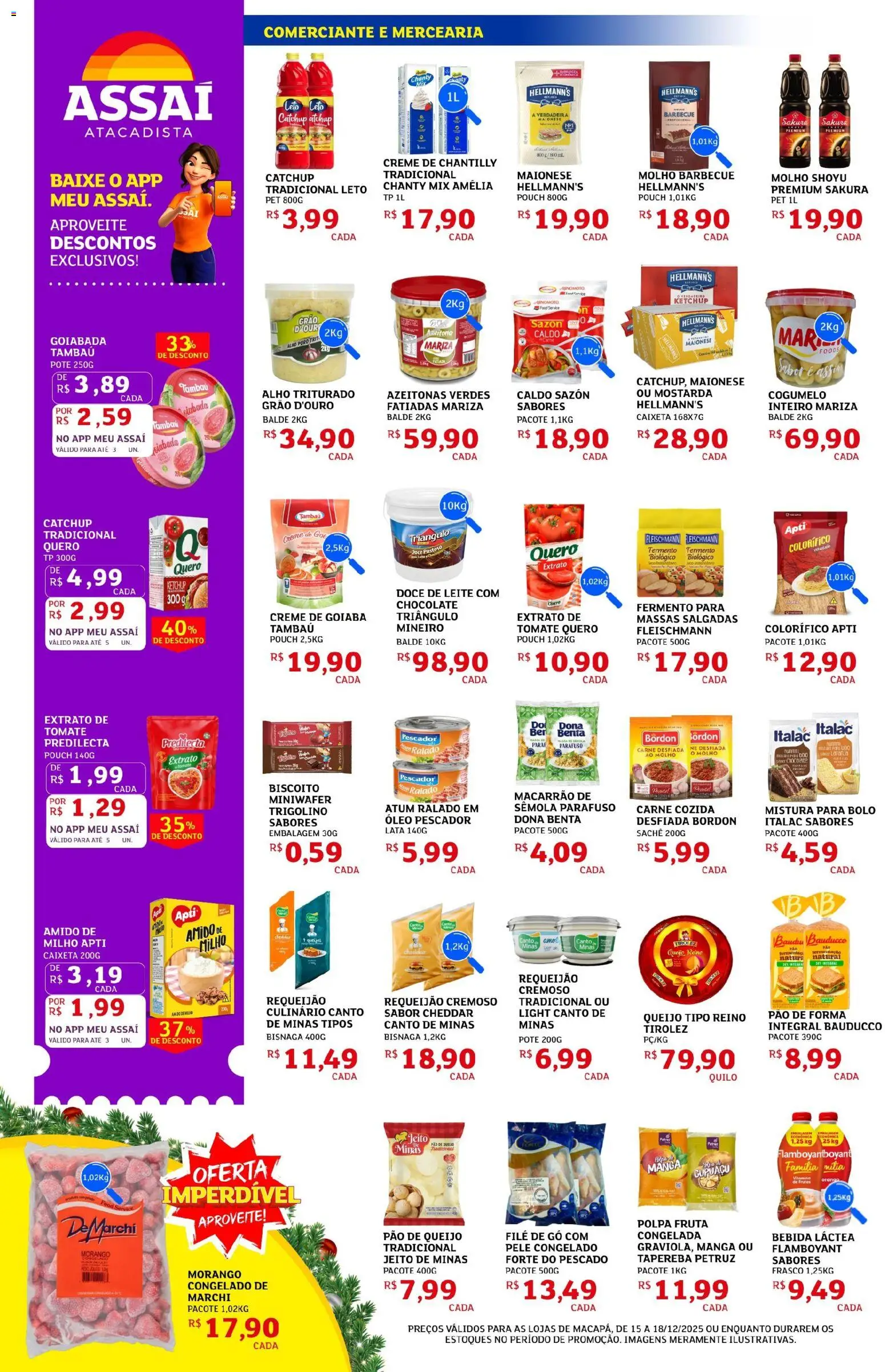 Assaí Atacadista Folheto - válido de 15.12.2025 | Página: 2 | Produtos: Biscoito, Pão de forma, Atum, Goiabada