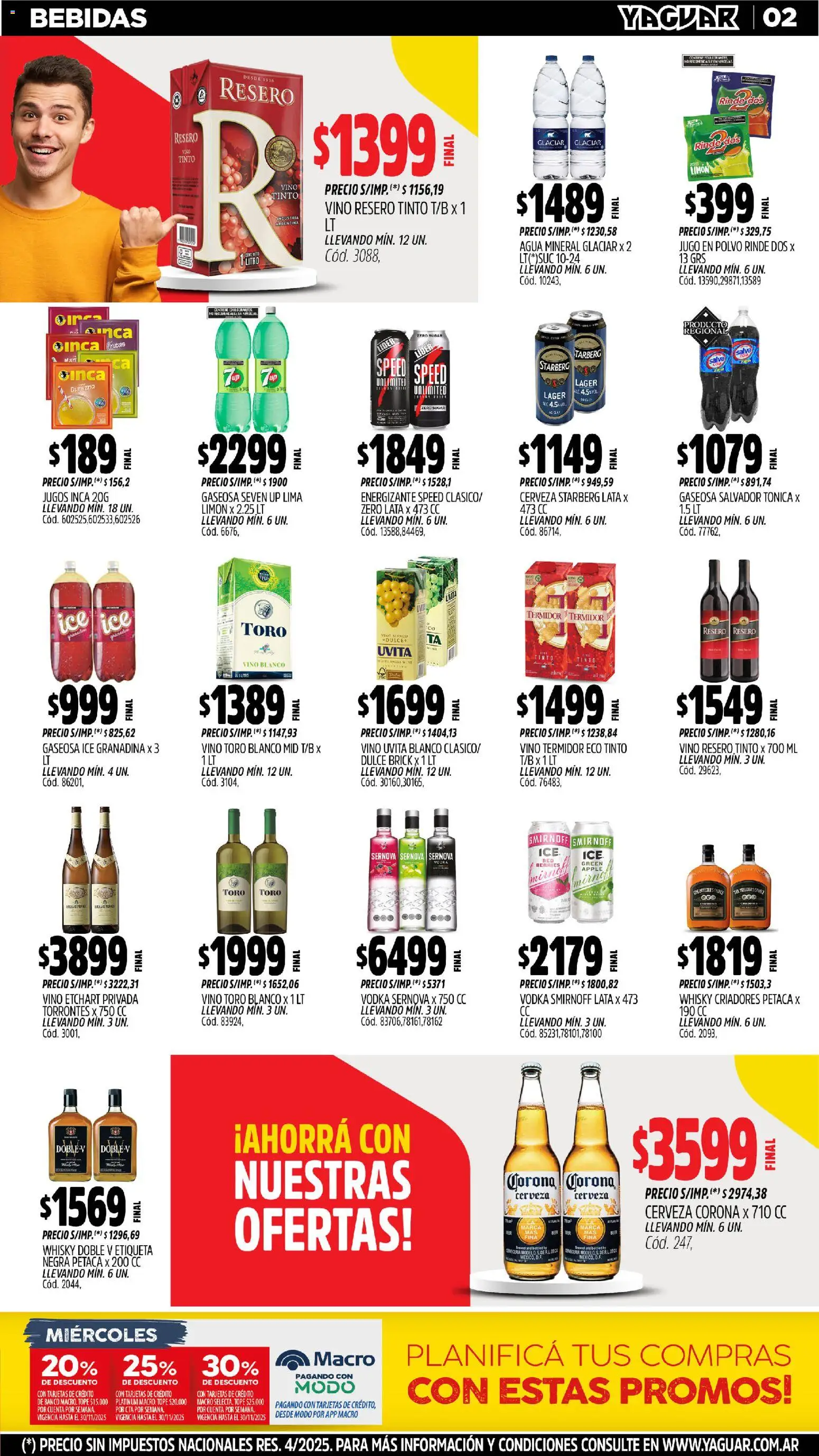 Yaguar - Salta │ válido desde el 17.11.2025 | Página: 2 | Productos: Vodka, Whisky, Polvo, Vino