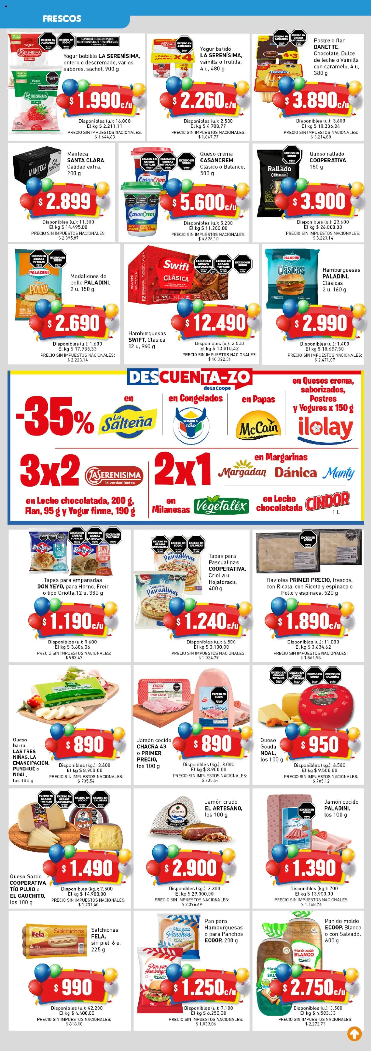 Cooperativa Obrera catálogo │ válido desde el 30.10.2025 | Página: 4 | Productos: Jamón crudo, Leche, Pan, Espinaca