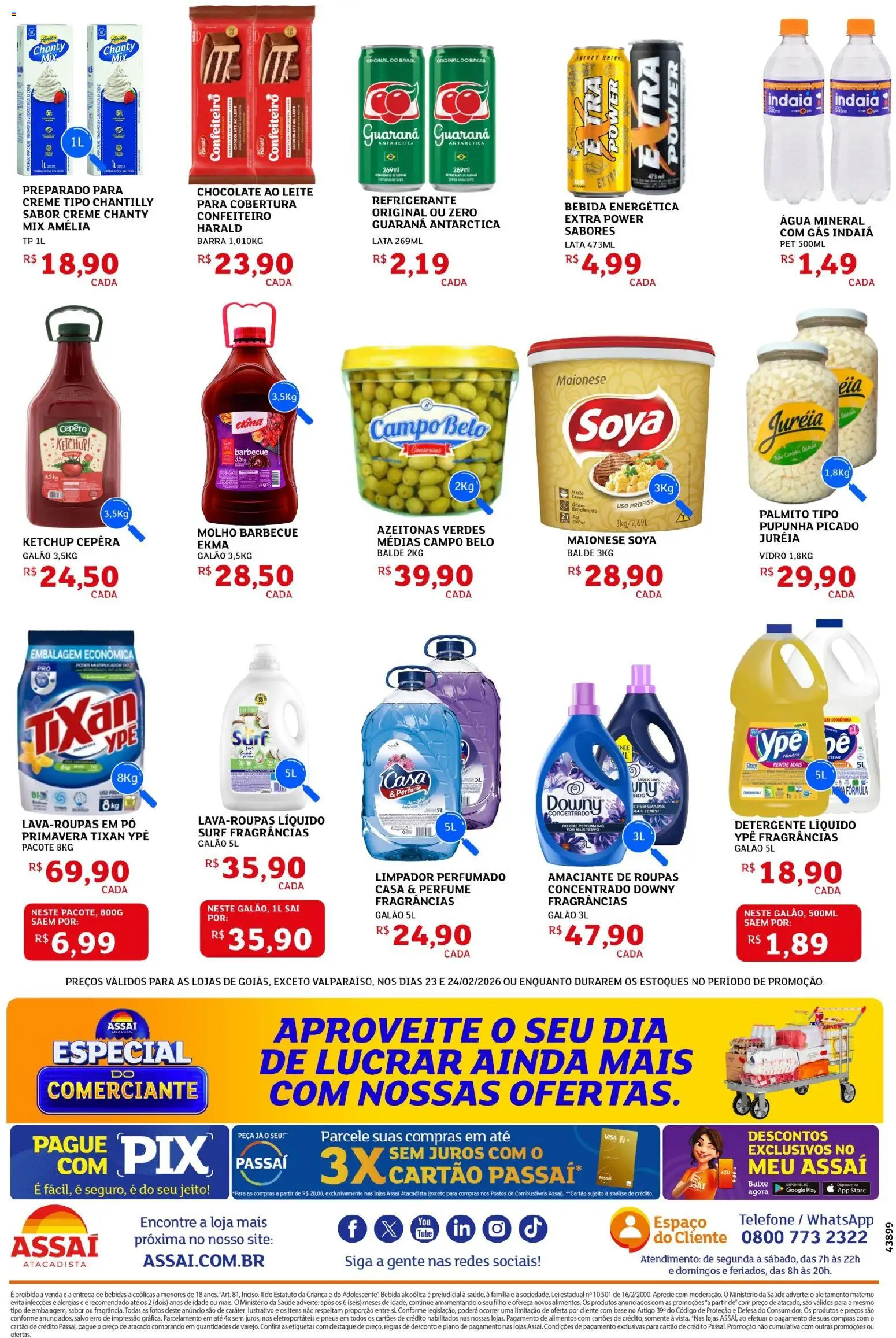 Assaí Atacadista Folheto - válido de 23.02.2026 | Página: 2 | Produtos: Azeitonas, Roupas, Ketchup, Maionese