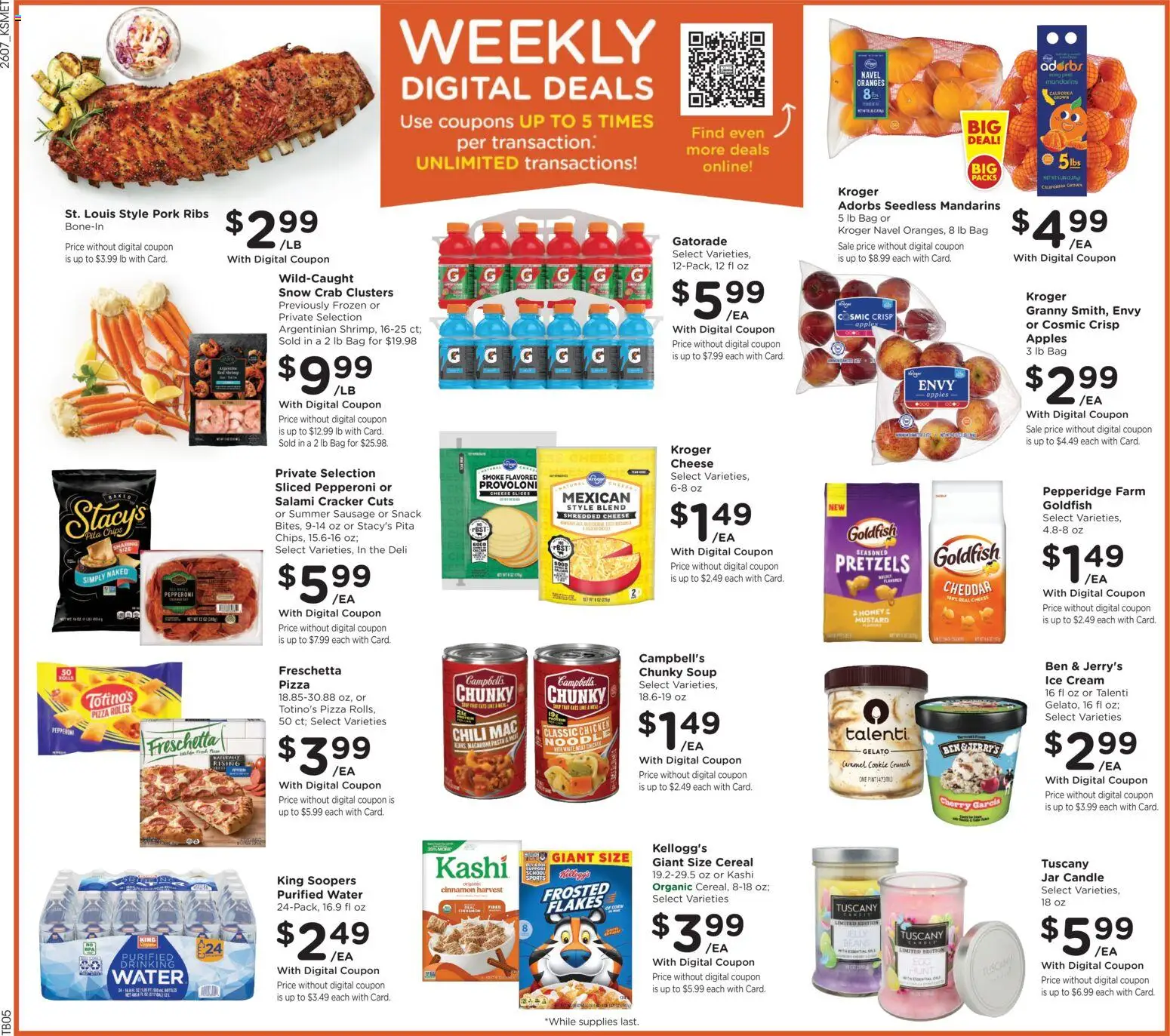 King Soopers Weekly Ad - valid from 18.03.2026 | Page: 2 | Products: Pizza, Tea, Ice cream, Bag