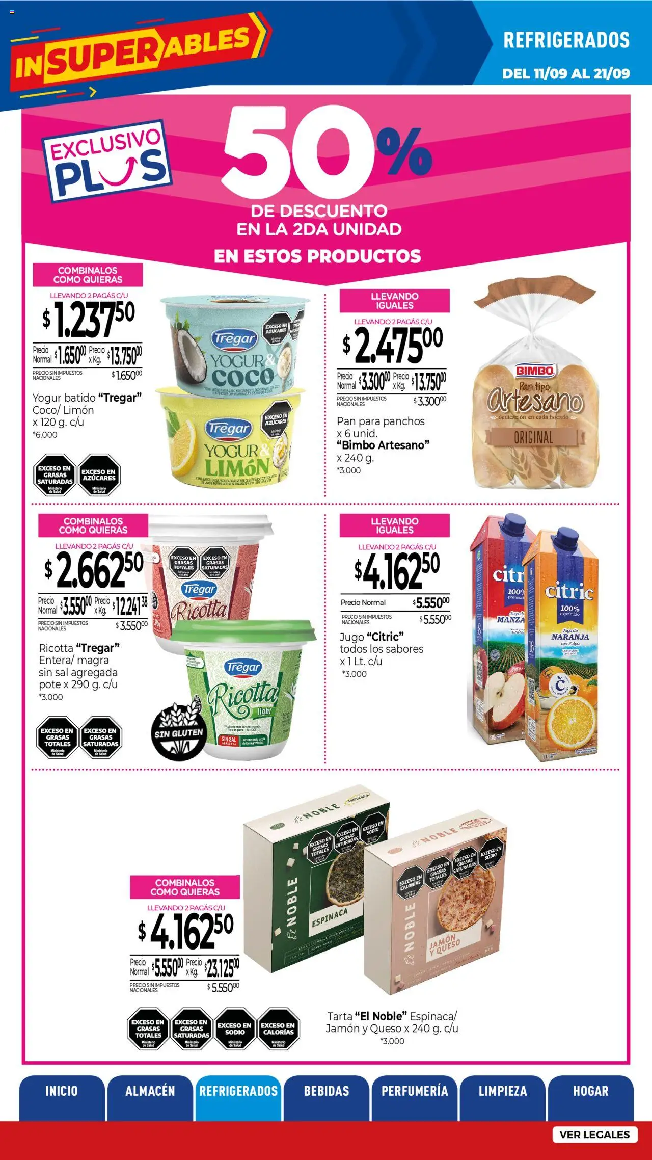 La Anonima - Insuperables - z5 │ válido desde el 11.09.2025 | Página: 14 | Productos: Limón, Queso, Pan, Espinaca