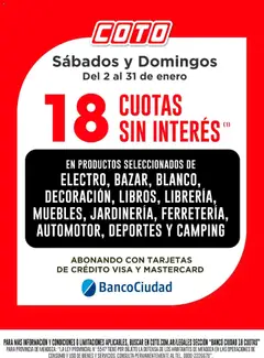Vista previa Coto - Banco Ciudad Enero válido desde el 02.01.2026