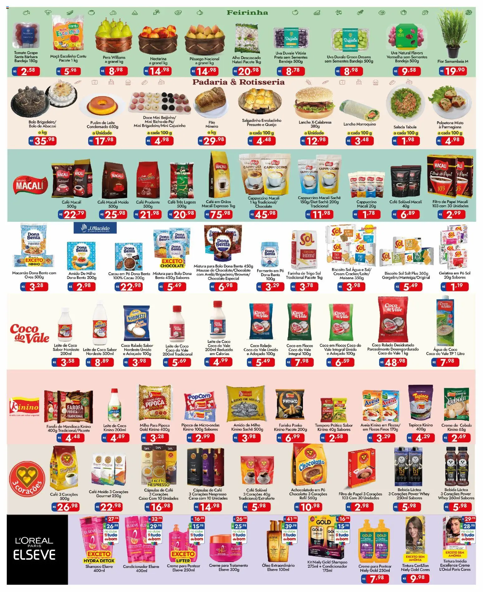 Supermercados Rondon Folheto - válido de 03.04.2026 | Página: 3 | Produtos: Alho, Mandioca, Flocos, Farofa