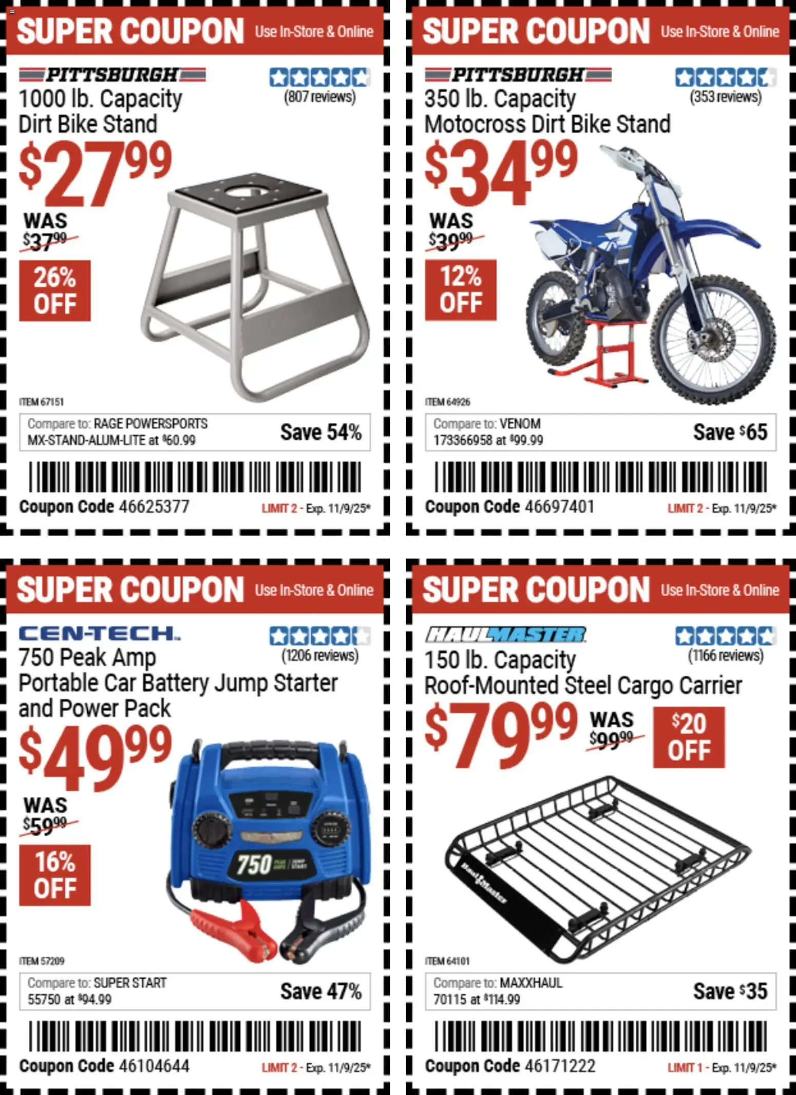 Harbor Freight Weekly Ad - valid from 27.10.2025 | Page: 10 | Products: Battery, Car Battery, Starter