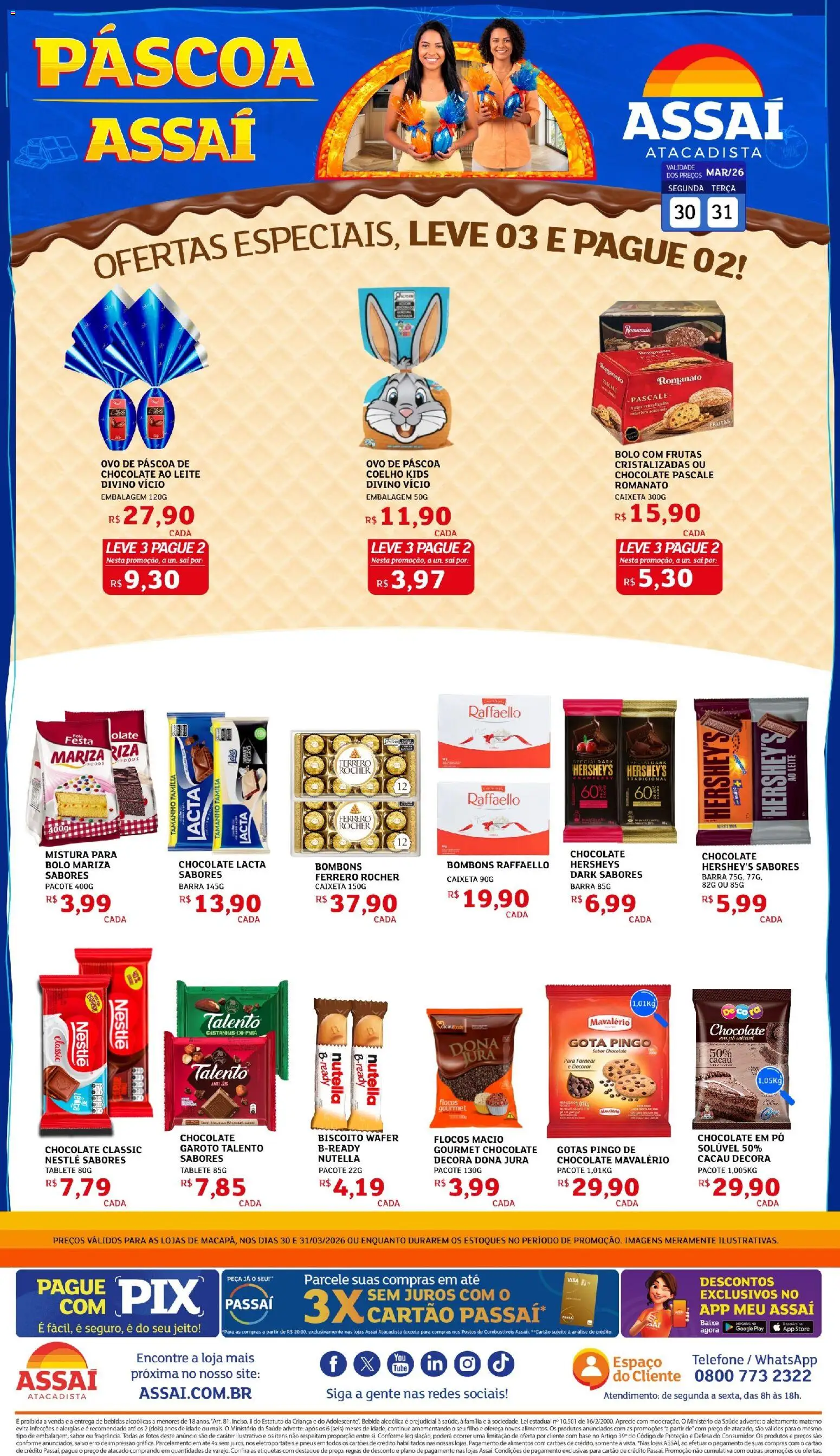 Assaí Atacadista Folheto - válido de 30.03.2026 | Página: 1 | Produtos: Ovo de páscoa, Leite, Bebida, Frutas cristalizadas