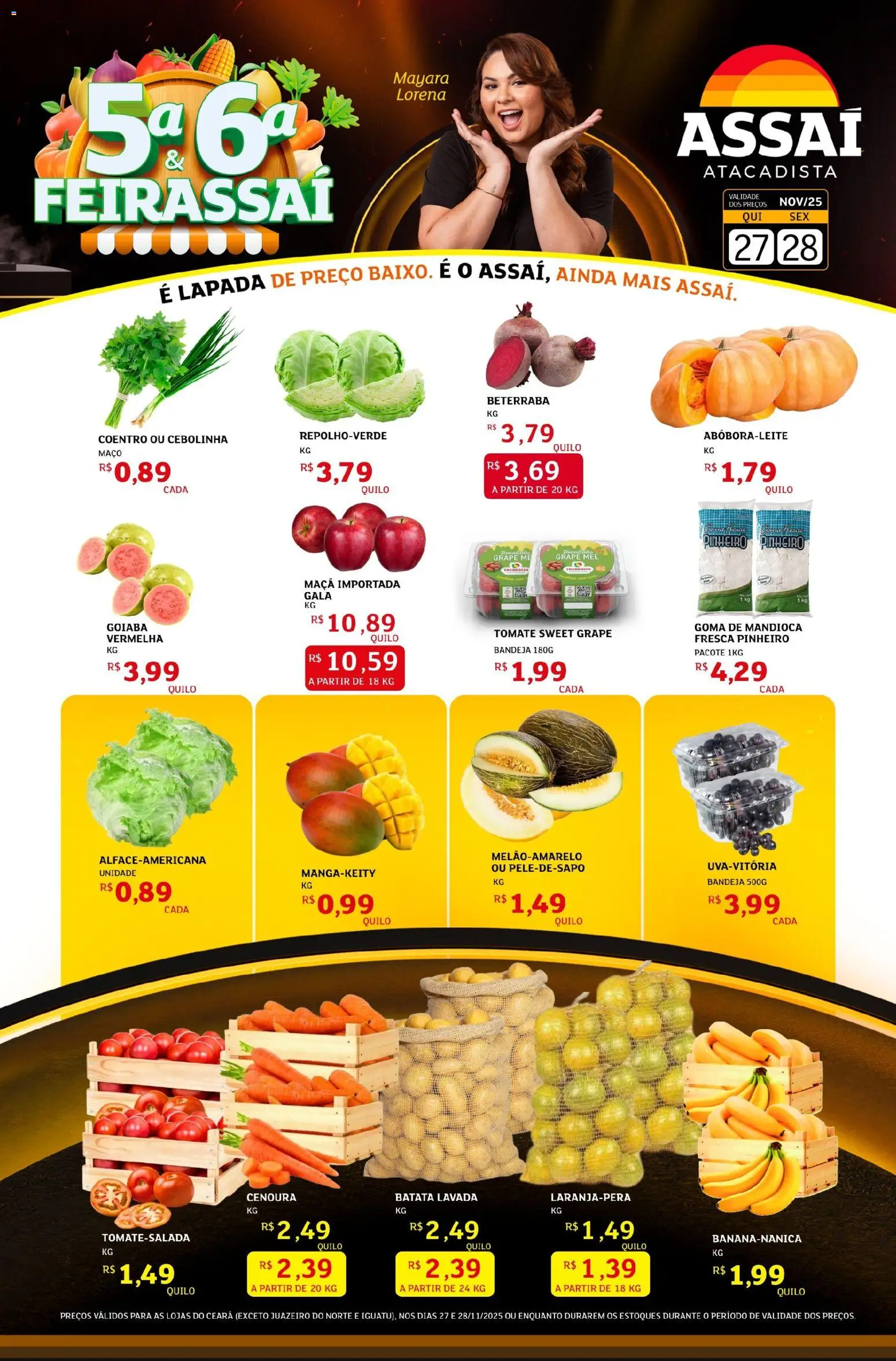 Assaí Atacadista Folheto - válido de 27.11.2025 | Página: 1 | Produtos: Goiaba, Beterraba, Mandioca, Bandeja