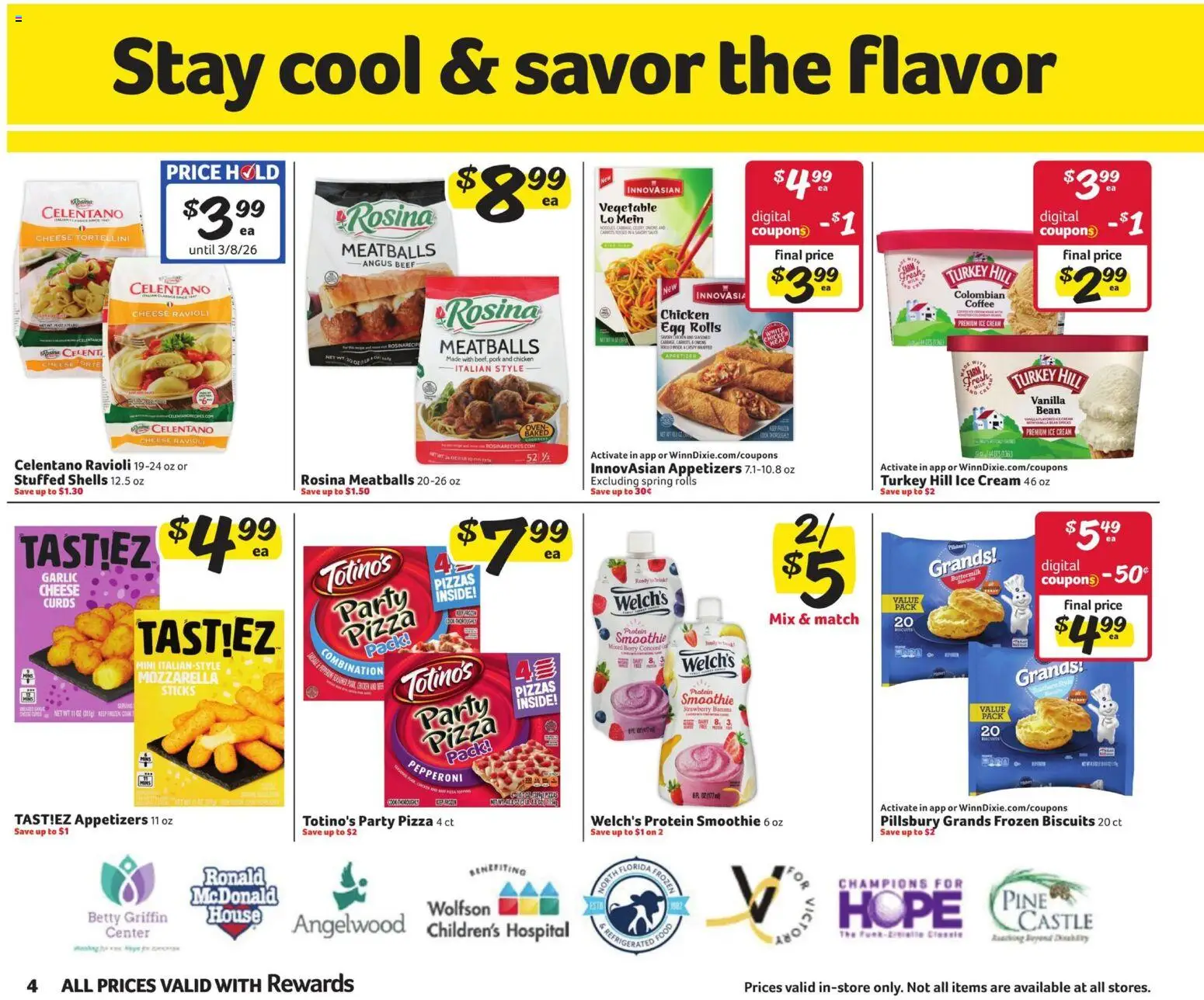 Winn Dixie In-Store Flyer - valid from 25.02.2026 | Page: 4 | Products: Cheese, Pork, Beef, Ice cream