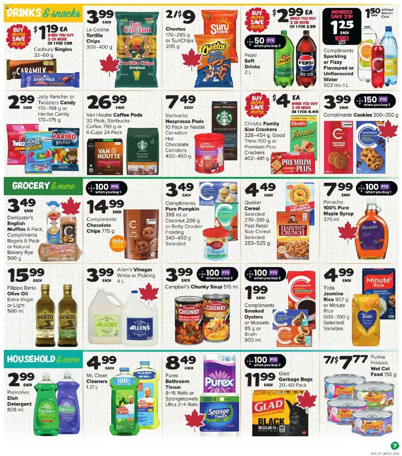 Thrifty Foods flyer valid from 25.09.2025 | Page: 8 | Products: Rice, Chips, Detergent, Oil