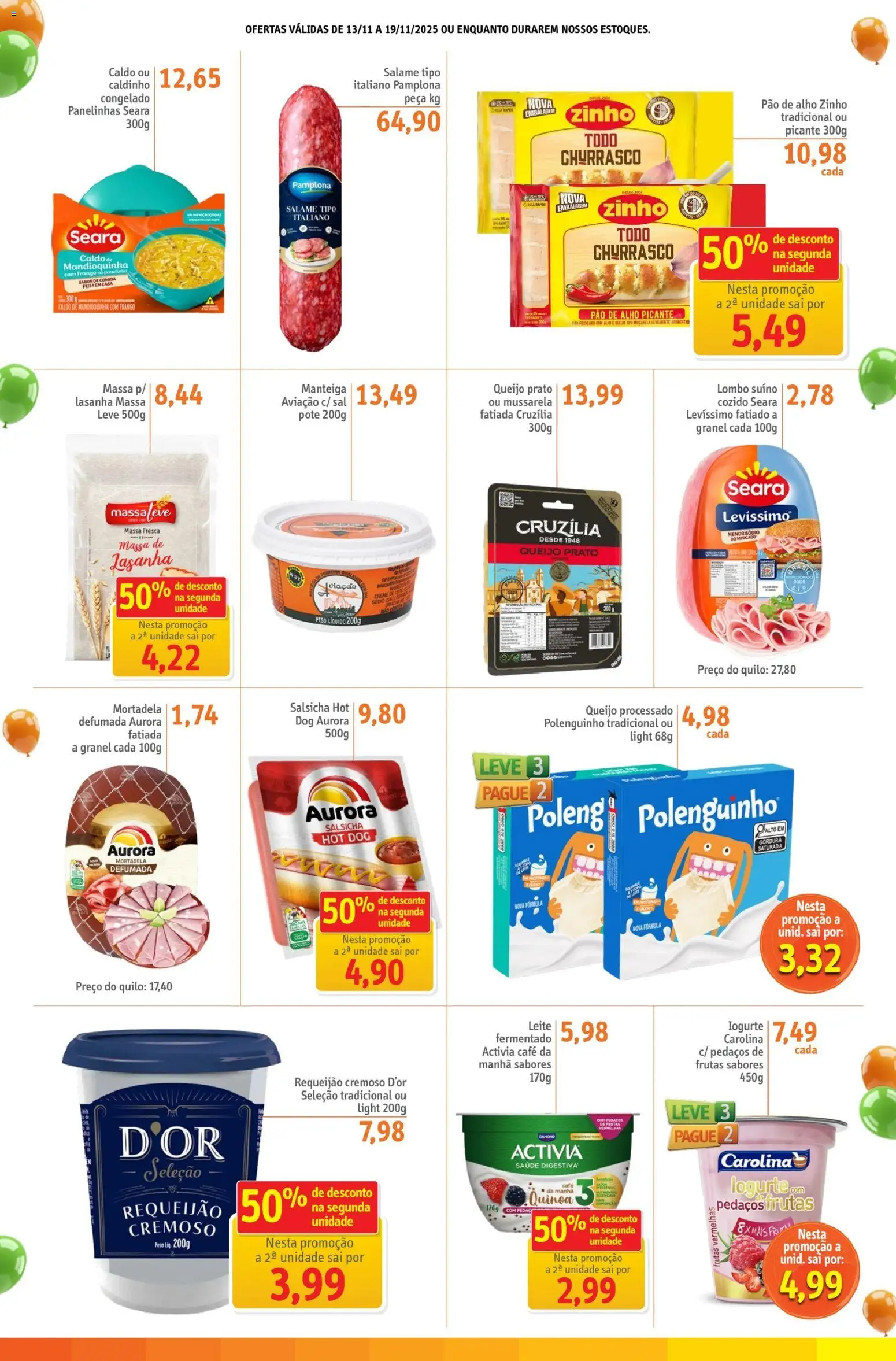 Sonda Folheto - válido de 13.11.2025 | Página: 3 | Produtos: Leite, Iogurte, Pão, Creme