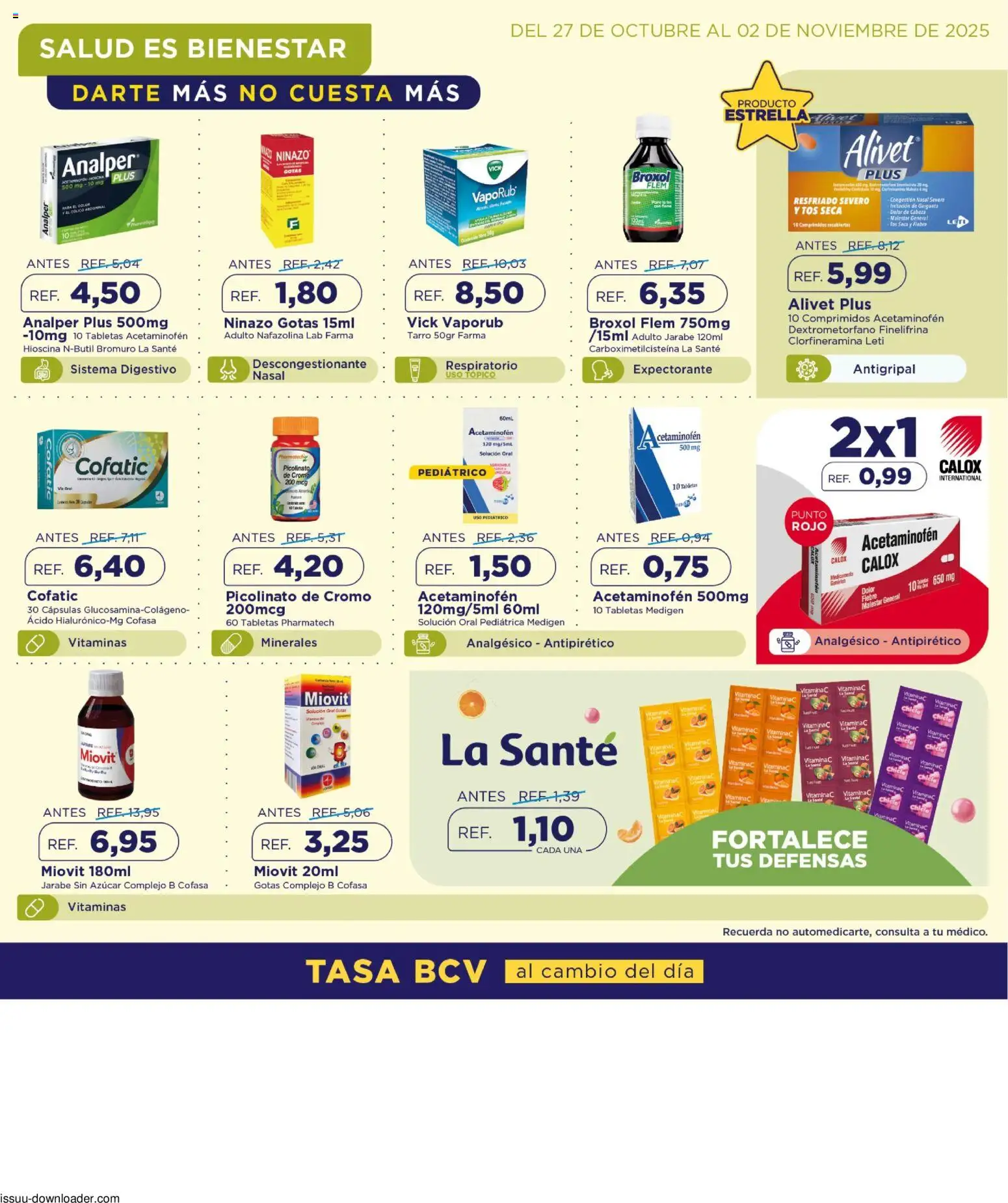 FarmaTodo revista - valida desde el 27.10.2025 | Página: 9 | Productos: Analgésico, Azucar, Vitaminas, General