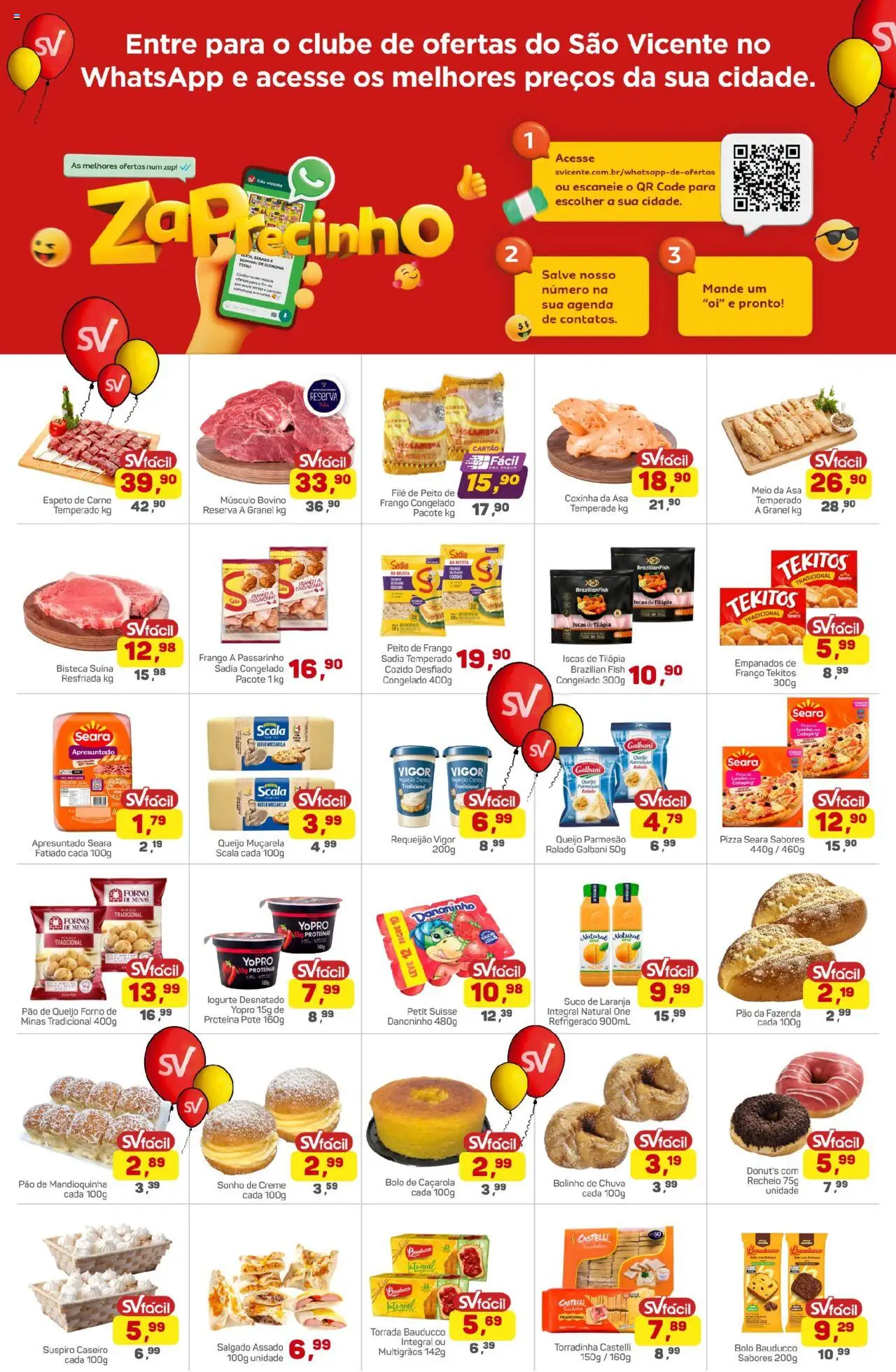 Supermercados São Vicente Folheto - válido de 30.09.2025 | Página: 3 | Produtos: Queijo, Carne, Catupiry, Pão de queijo