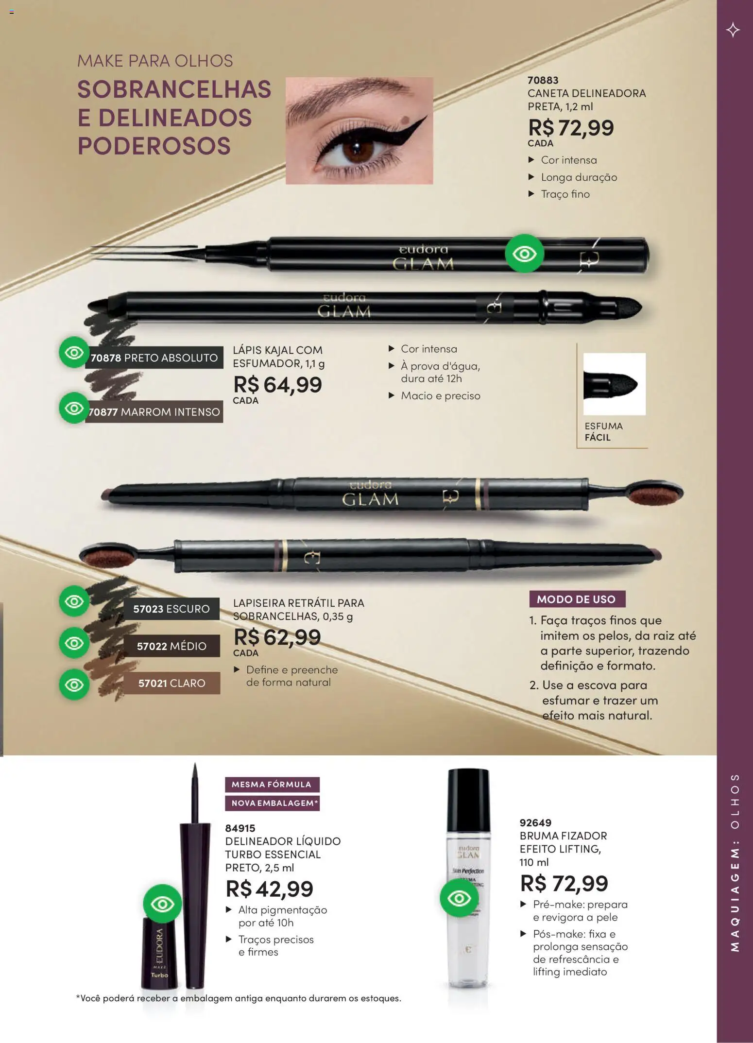 Eudora Folheto - válido de 11.03.2026 | Página: 101 | Produtos: Maquiagem, Delineador, Lápis, Lapiseira
