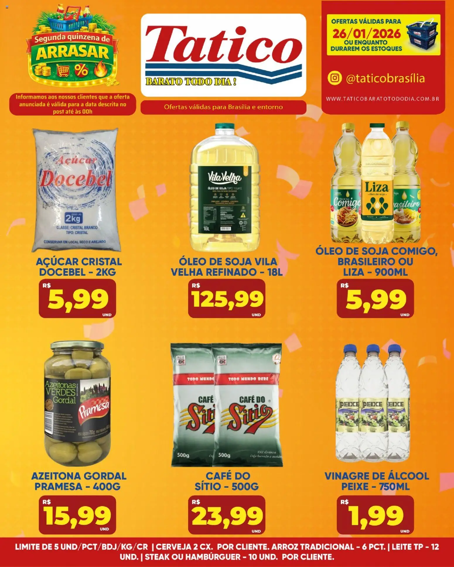 Tatico Folheto - válido de 26.01.2026 | Página: 3 | Produtos: Arroz, Hambúrguer, Açúcar, Soja