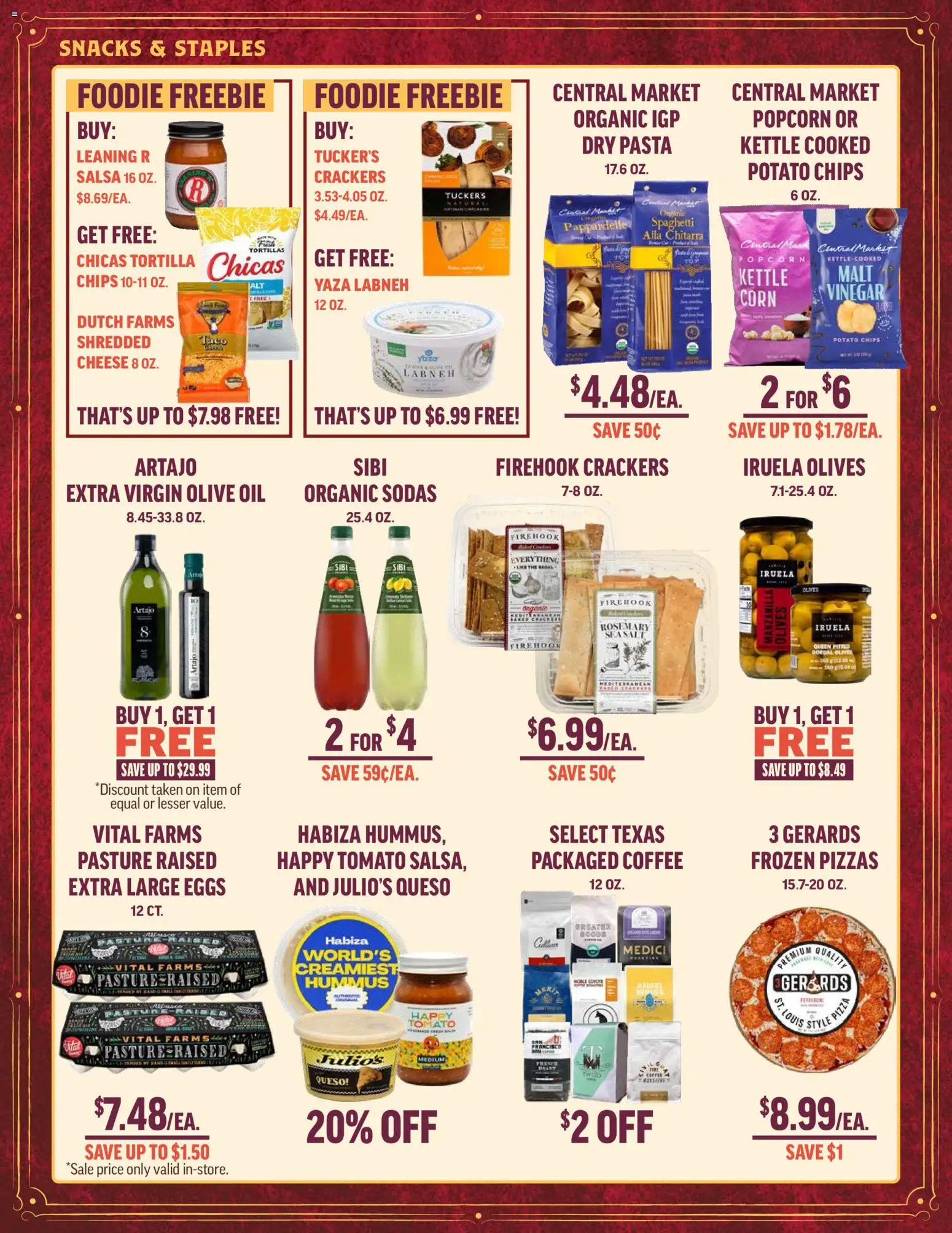 Central Market Weekly Ad - valid from 26.12.2025 | Page: 4 | Products: Cheese, Coffee, Chips, Salt