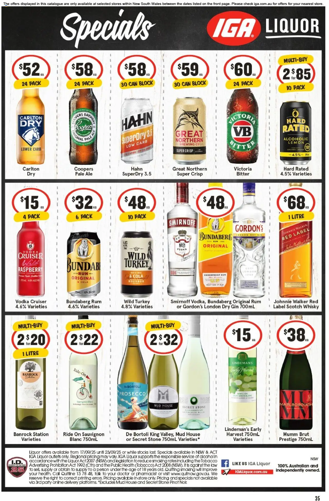 IGA catalogue - valid from 17.09.2025 | Page: 34 | Products: Vodka, Lemon, Scotch, Raspberry
