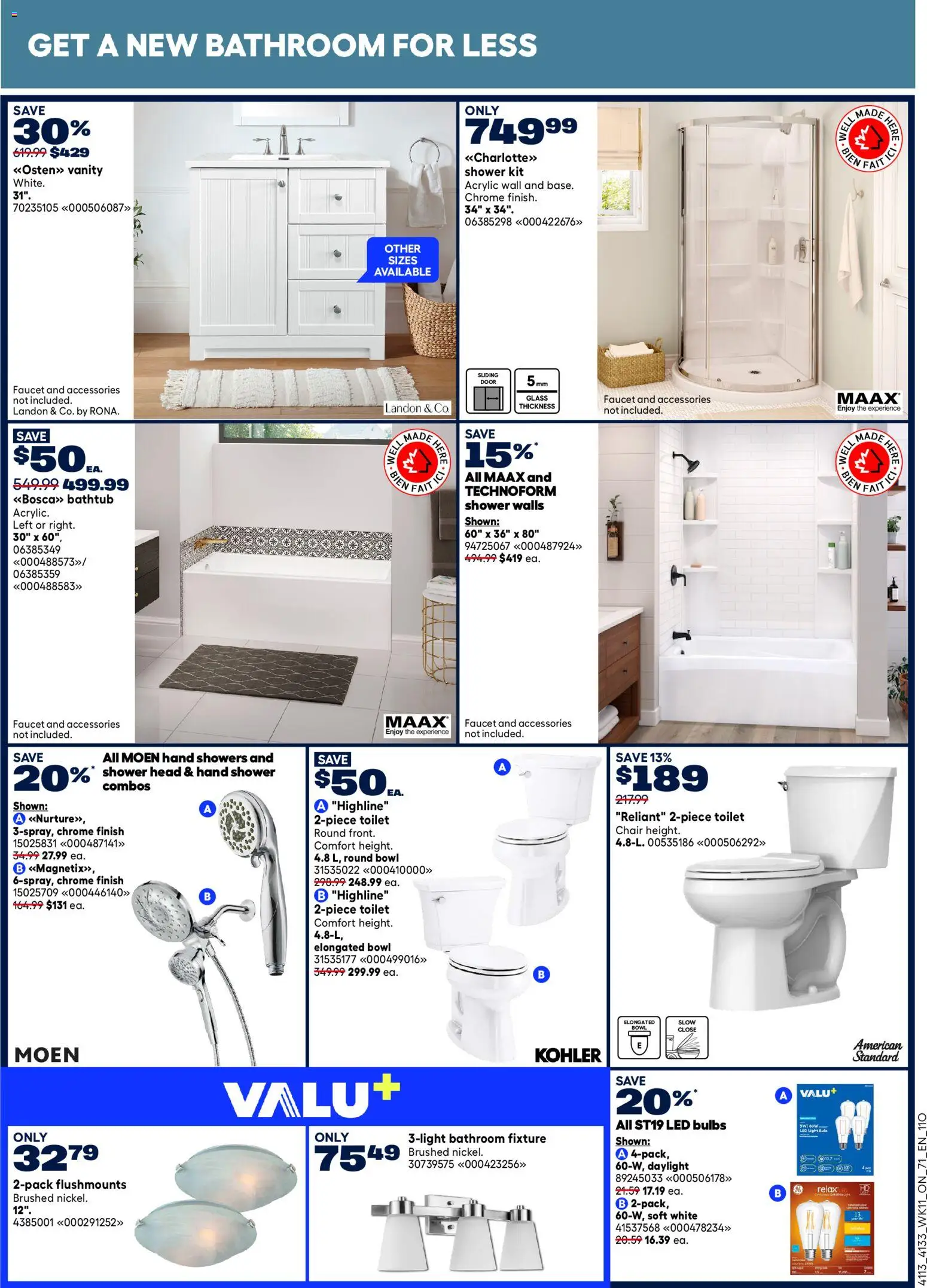 Rona flyer valid from 09.04.2026 | Page: 12 | Products: Chair, Shower