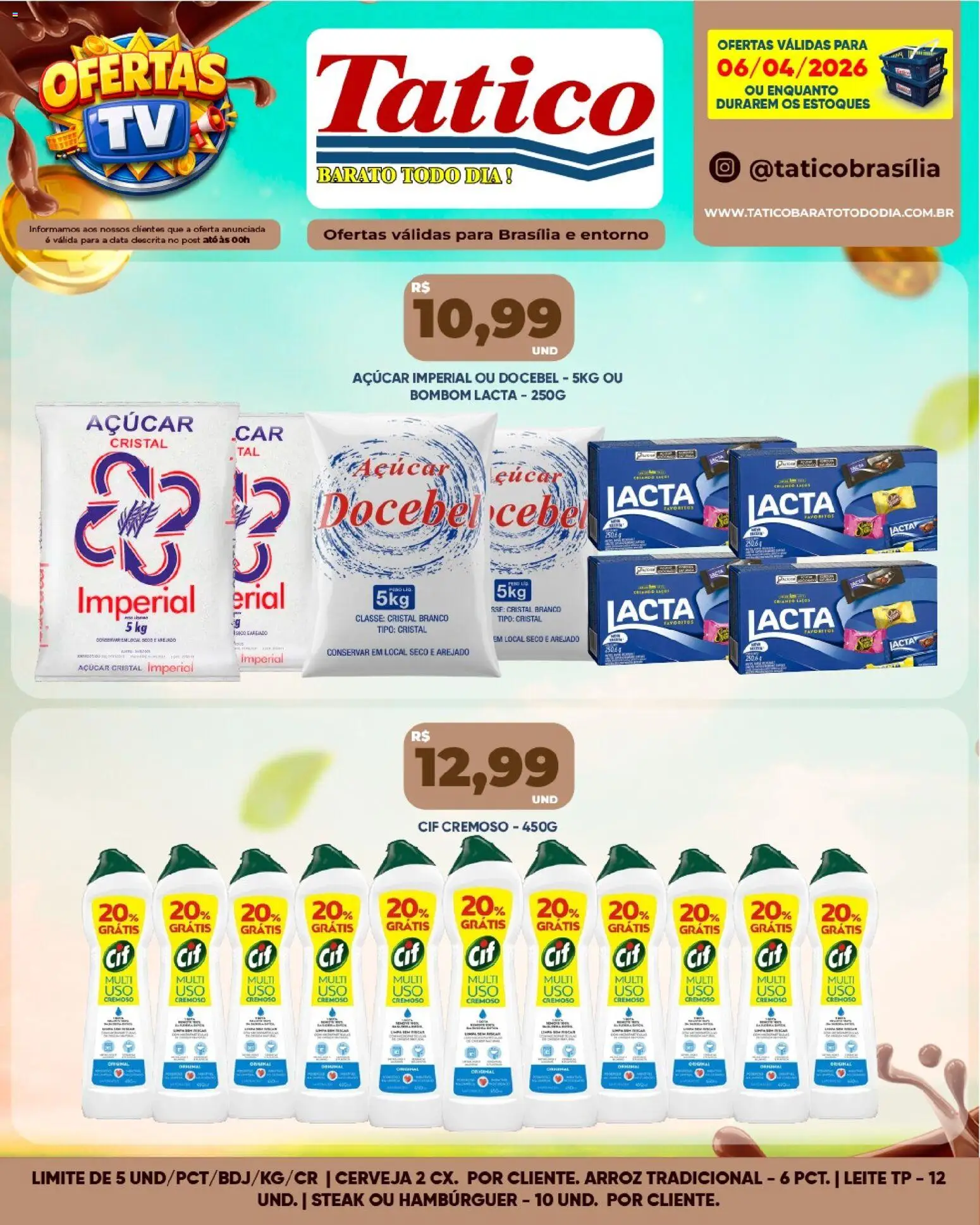 Tatico Folheto - válido de 07.04.2026 | Página: 33 | Produtos: Leite, Cerveja, Arroz, Bombom