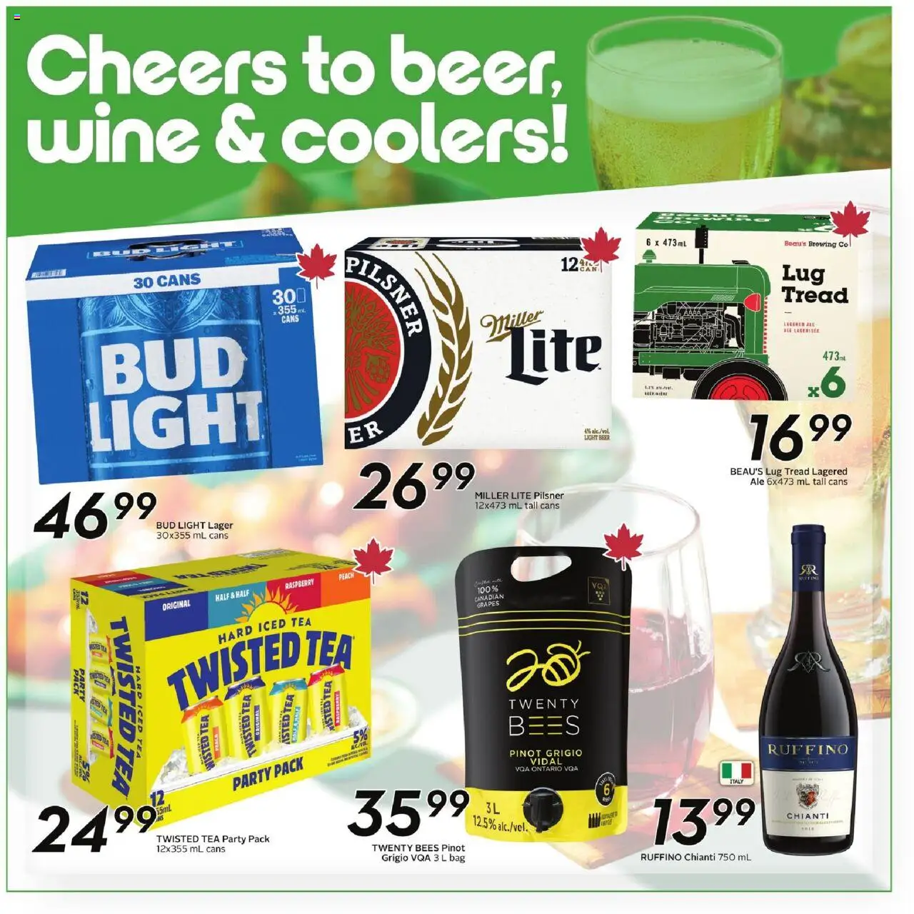 Sobeys flyer valid from 11.09.2025 | Page: 14 | Products: Tea, Bag, Wine