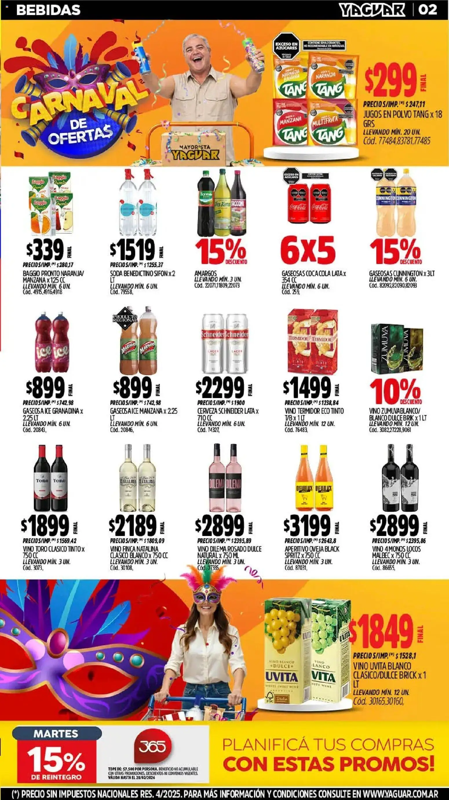 Yaguar - Oferta Semanal Salta │ válido desde el 16.02.2026 | Página: 2 | Productos: Polvo, Soda, Manzana, Vino