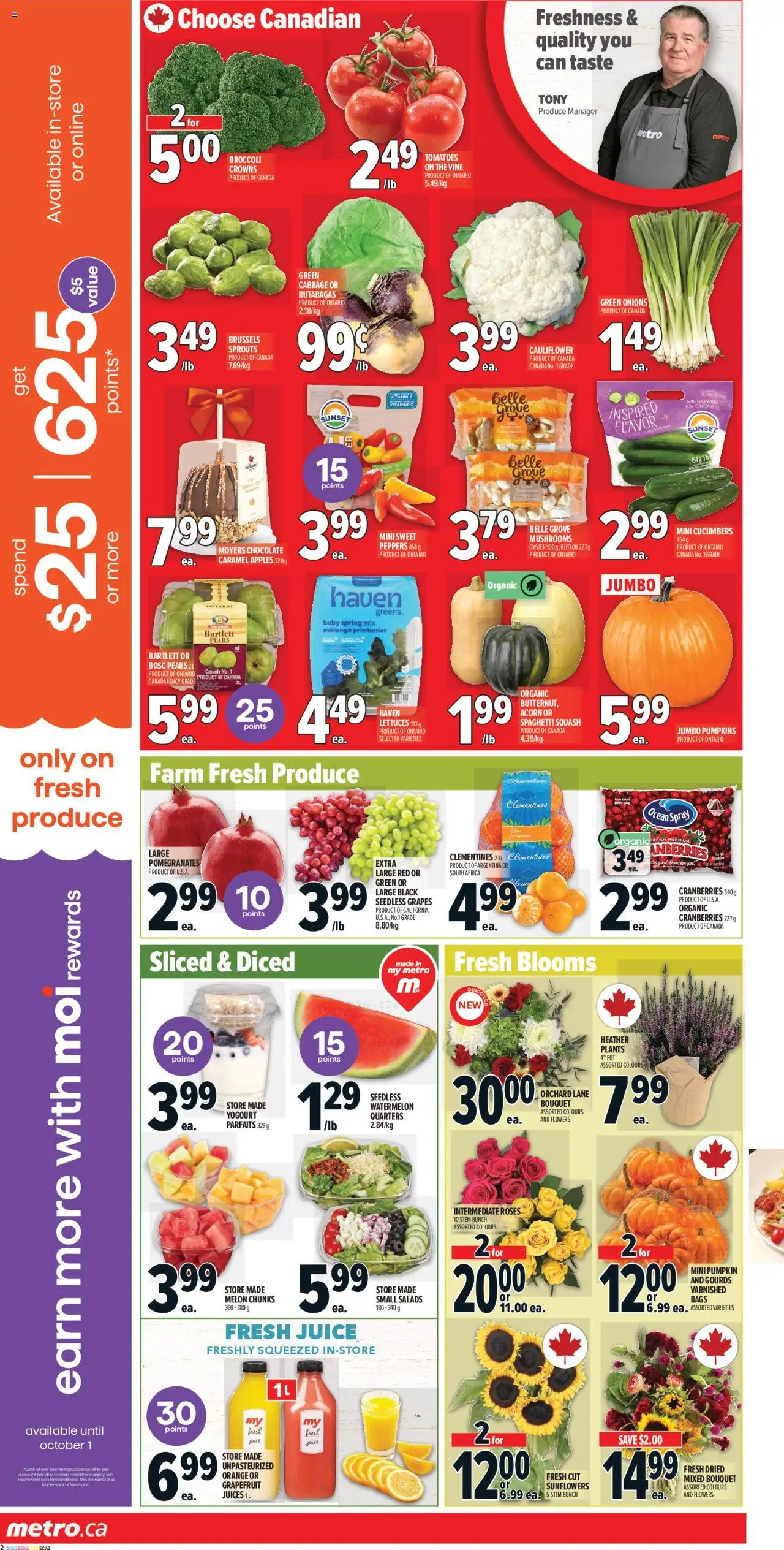 Metro flyer valid from 25.09.2025 | Page: 7 | Products: Cucumbers, Pumpkin, Juice, Tomatoes
