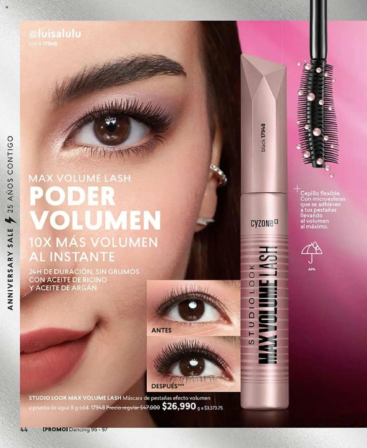 CyZone revista - valida desde el 16.06.2025 | Página: 44 | Productos: Agua, Cepillo, Máscara, Aceite