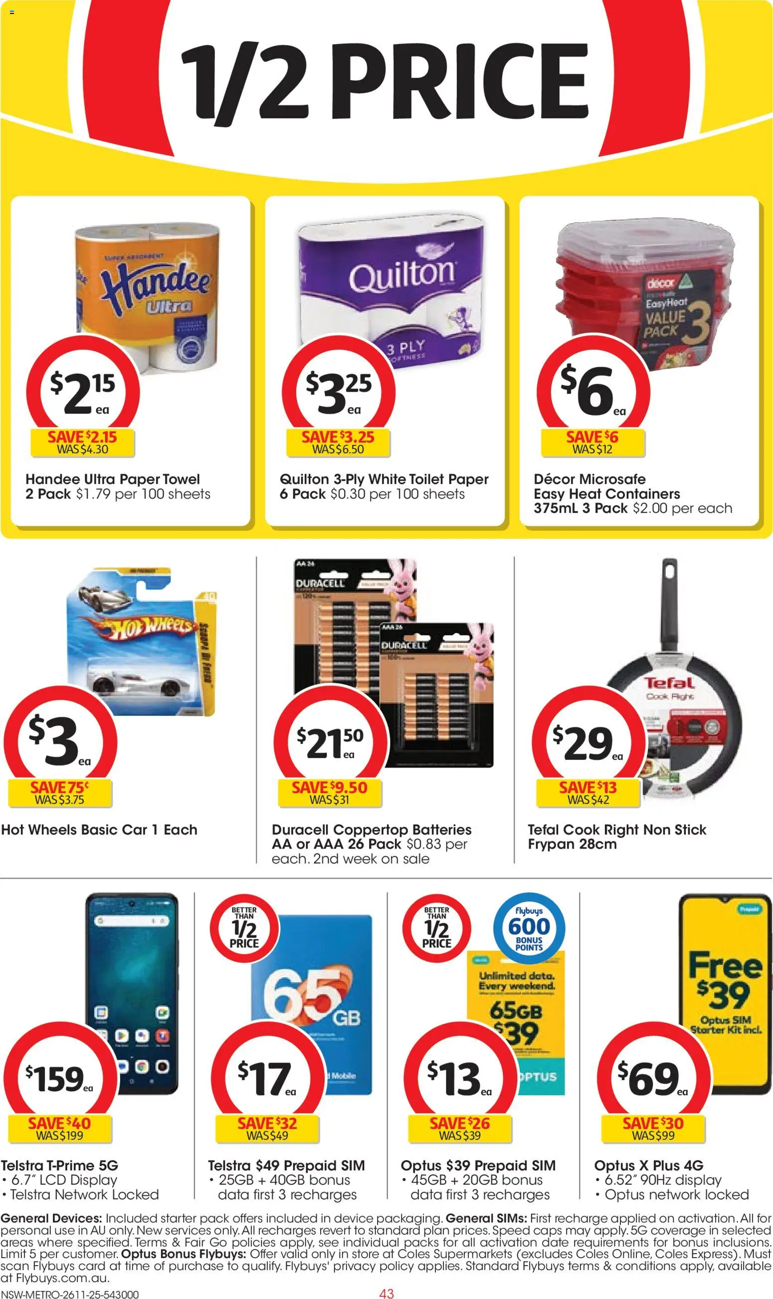 Coles catalogue - valid from 26.11.2025 | Page: 43 | Products: Toilet, Date, Batteries, Device