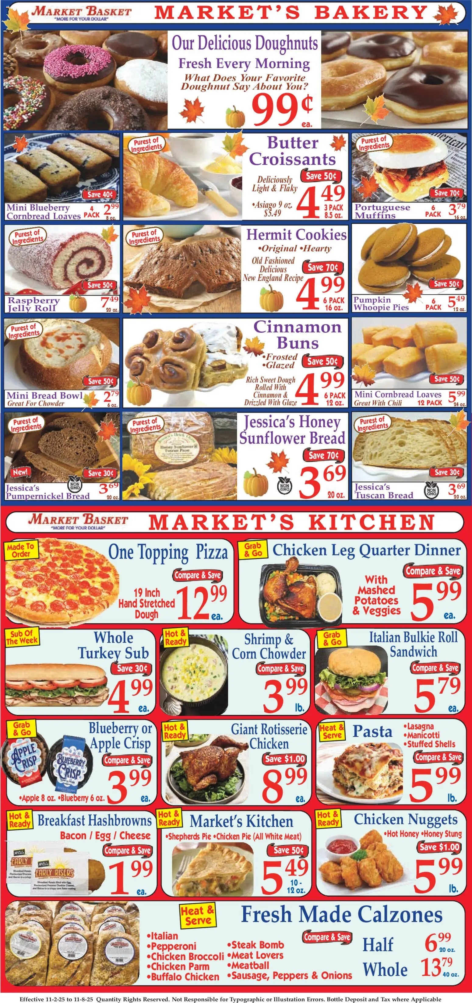 Market Basket Ad - valid from 02.11.2025 | Page: 8 | Products: Corn, Bread, Cookies, Pumpkin
