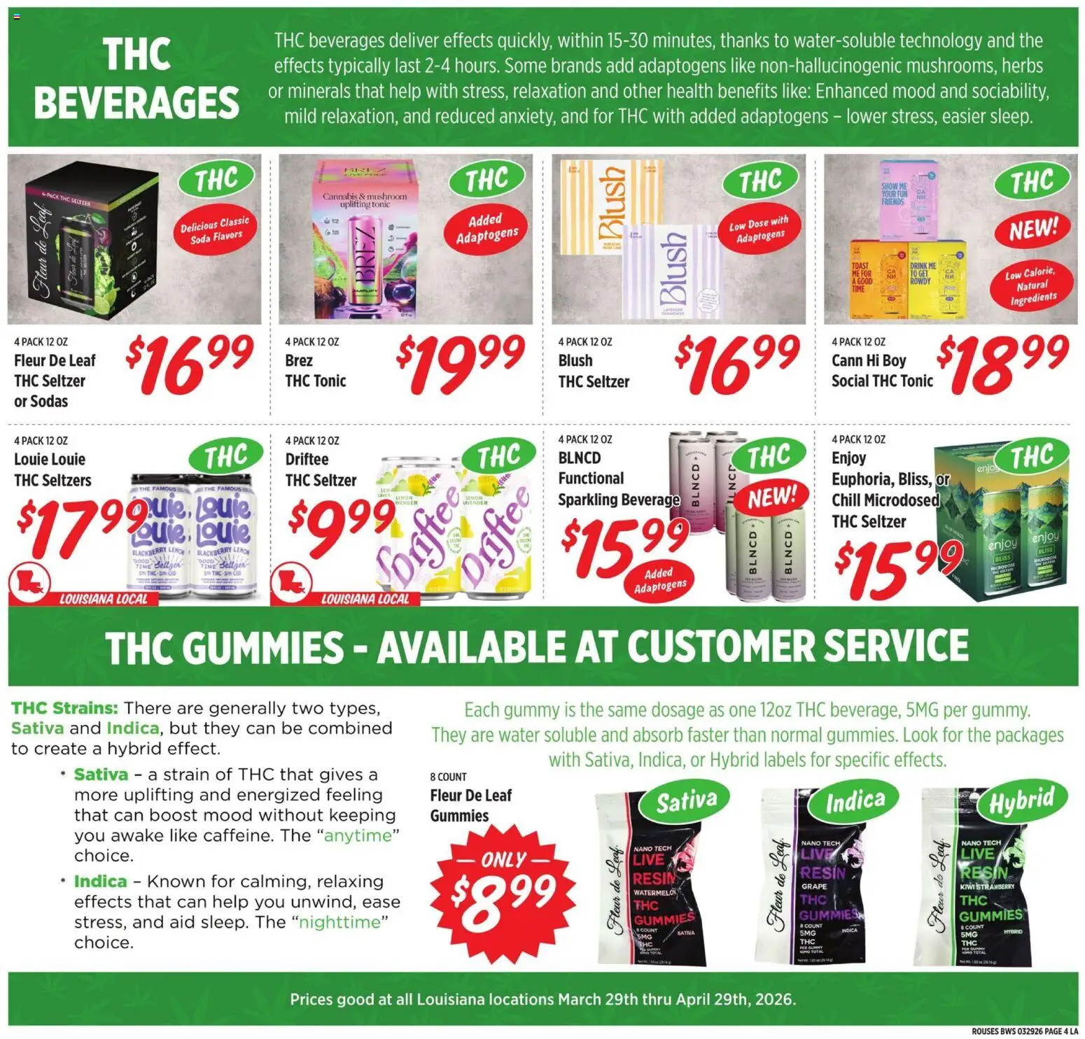 Rouses Monthly Alcohol Flyer - valid from 29.03.2026 | Page: 4 | Products: Blush, Kiwi, Water, Watermelon