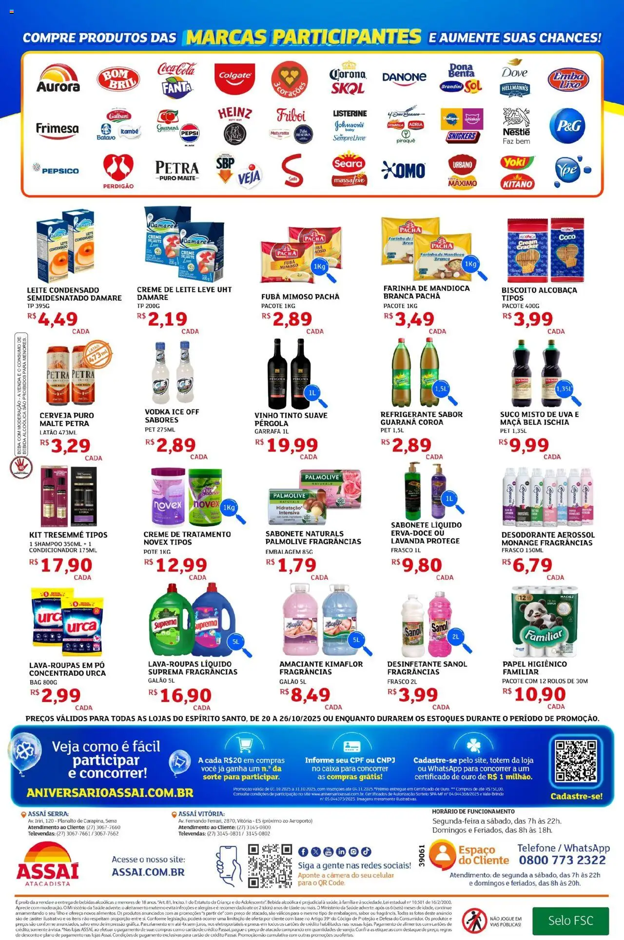 Assaí Atacadista Folheto - válido de 20.10.2025 | Página: 2 | Produtos: Leite, Base, Dove, Papel higiênico
