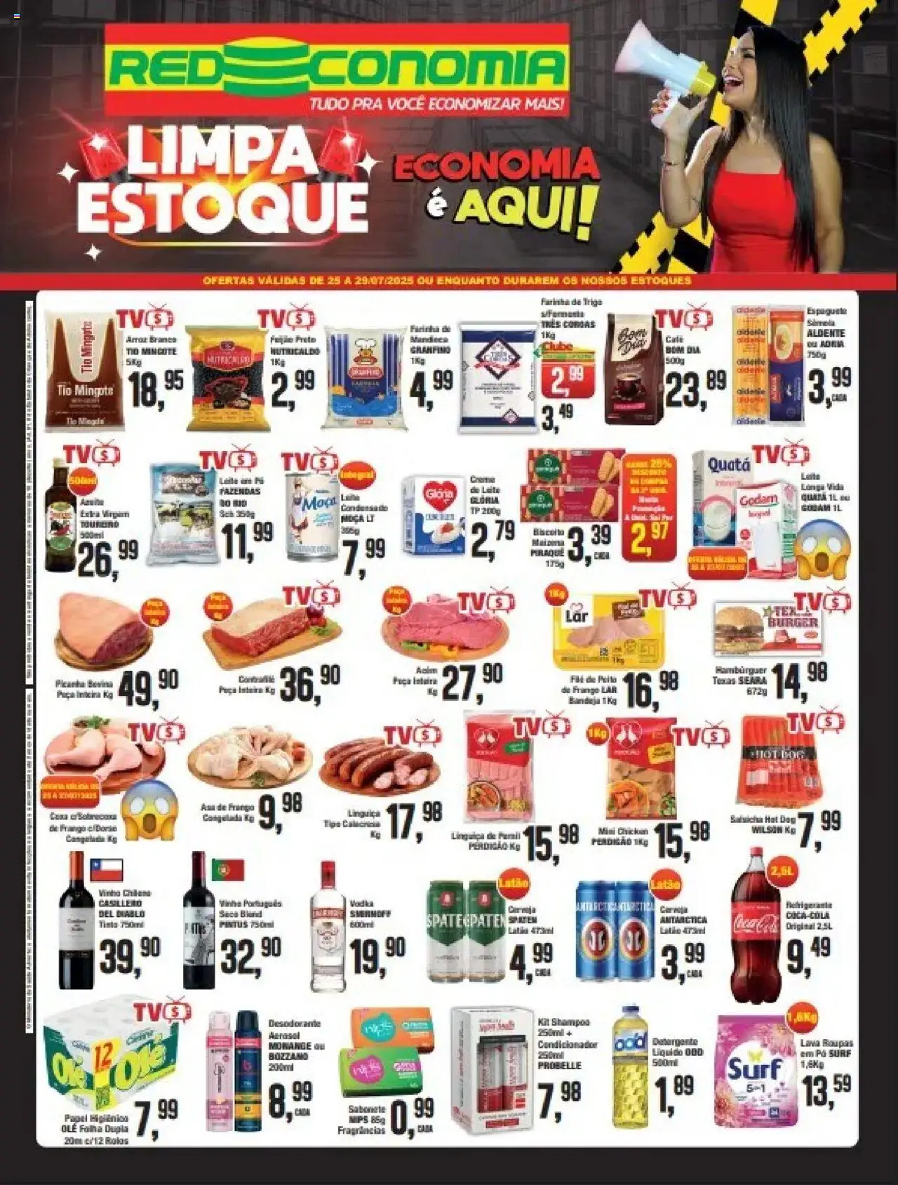 Princesa Folheto - válido de 25.07.2025 | Página: 1 | Produtos: Biscoito, Linguiça, Roupas, Bandeja
