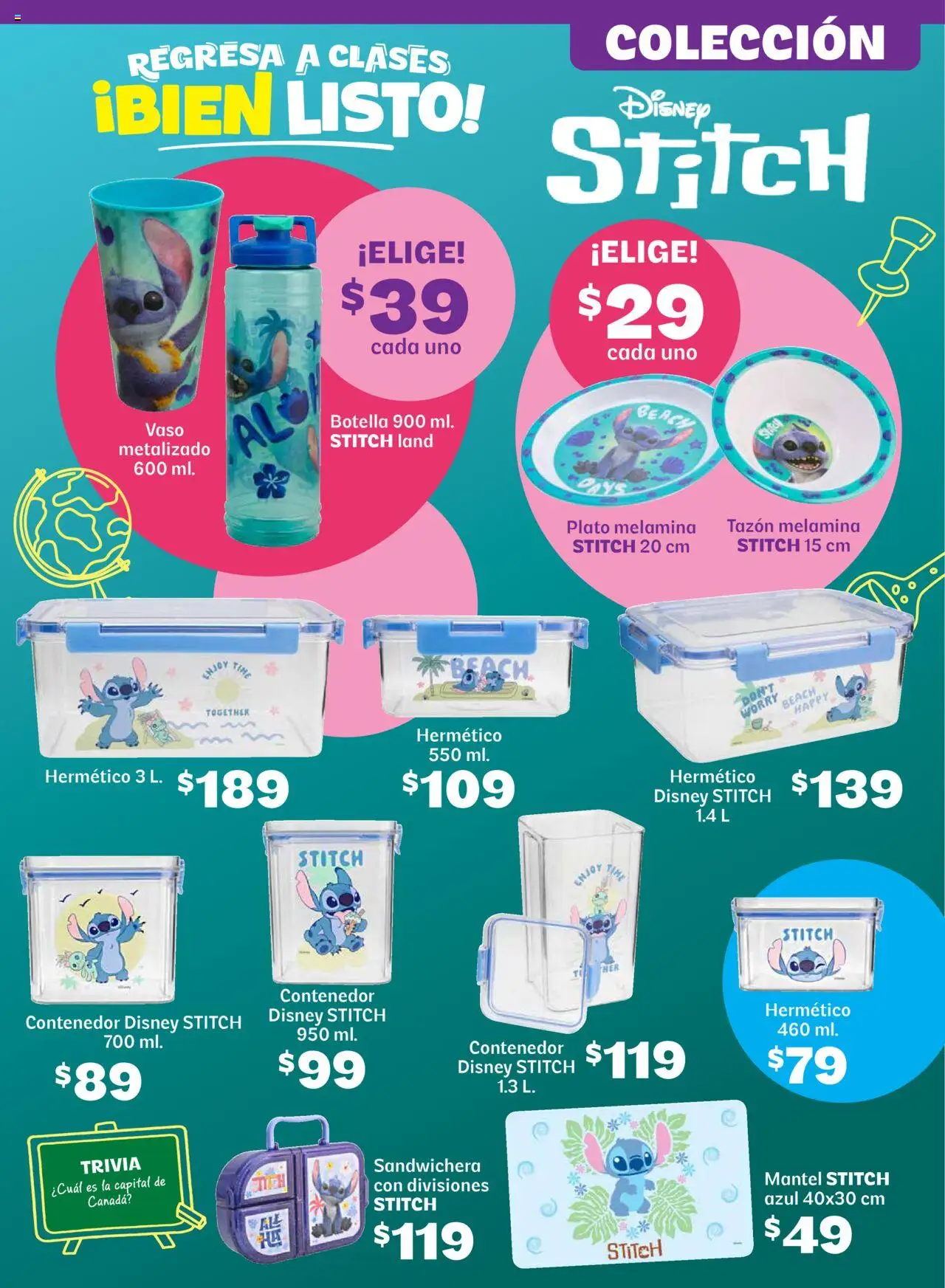 Nuevas ofertas de Soriana válidas en toda la República Mexicana desde el 14.08.2025. ¡Encuentra las mejores ofertas en Soriana - Regresa a clases bien listo Súper Nacional! | Página: 30 | Productos: Mantel, Sandwichera, Contenedor, Botella