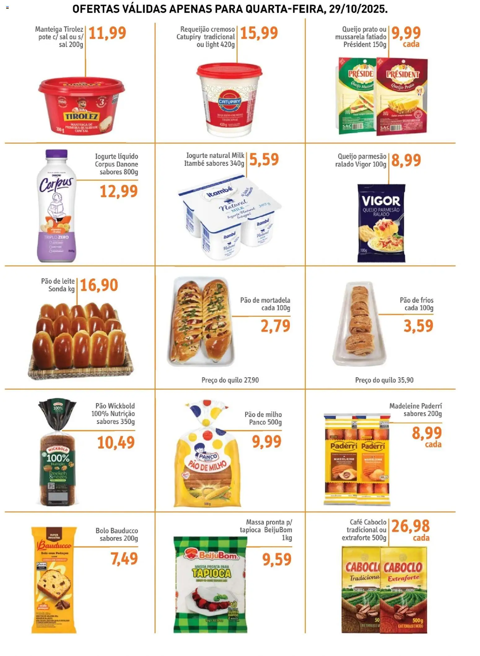 Sonda Folheto - válido de 29.10.2025 | Página: 2 | Produtos: Tapioca, Leite, Iogurte, Bolo