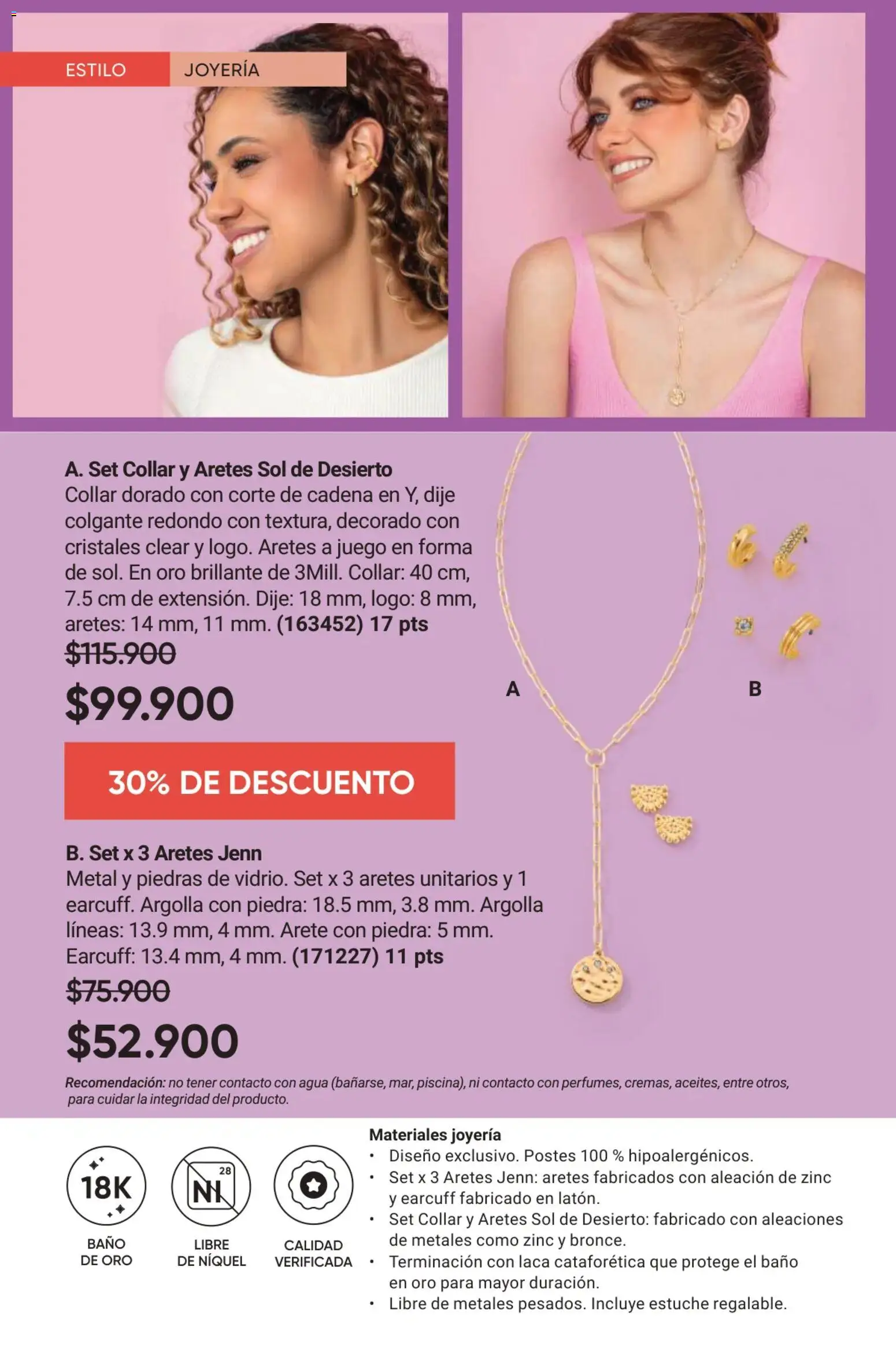 Avon revista - valida desde el 01.02.2026 | Página: 48 | Productos: Agua, Aretes, Juego, Cadena