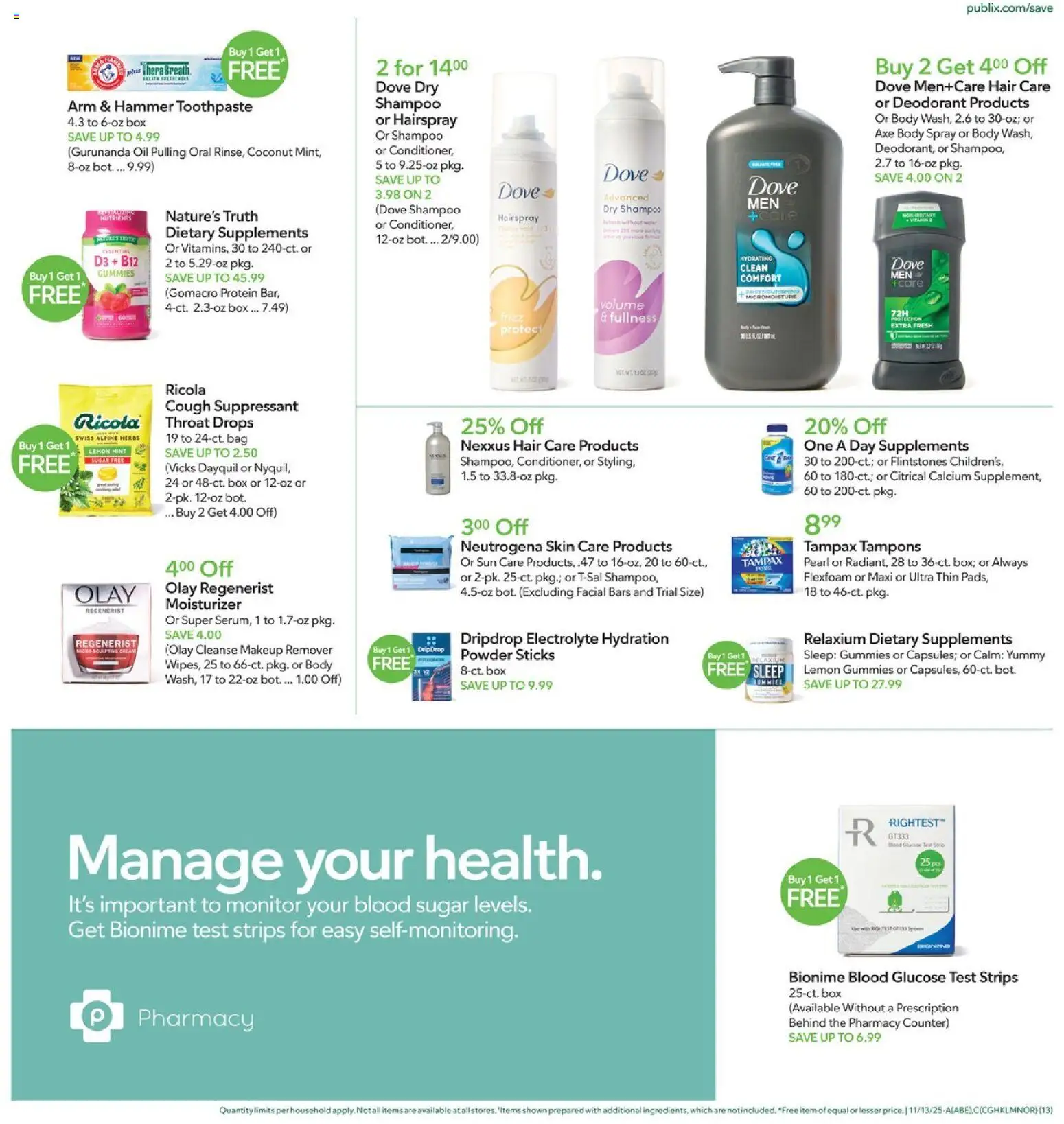 Publix Weekly Ad - valid from 12.11.2025 | Page: 13 | Products: Axe, Box, Shampoo, Lemon