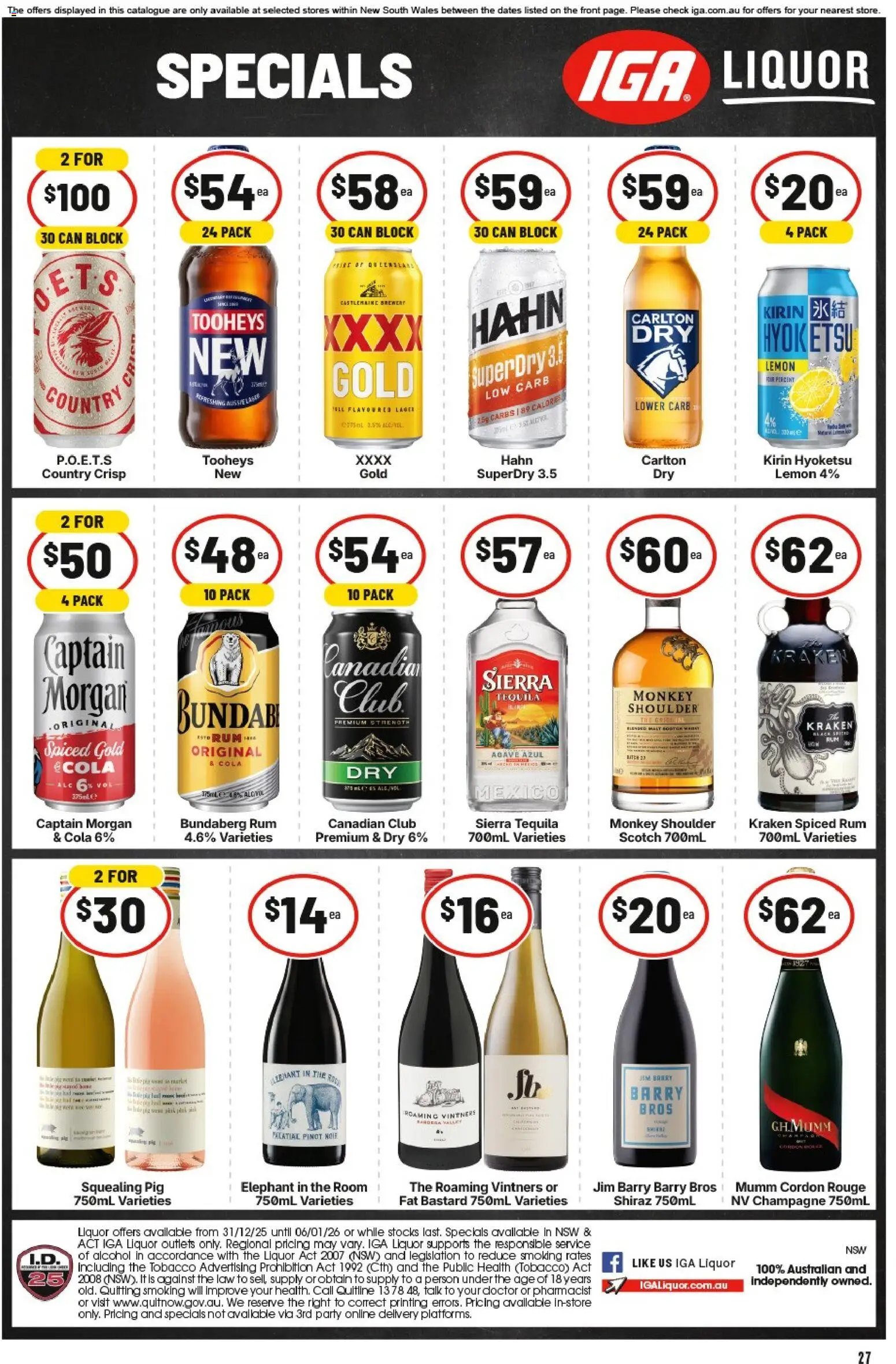 IGA catalogue - valid from 31.12.2025 | Page: 31 | Products: Rum, Lemon, Scotch