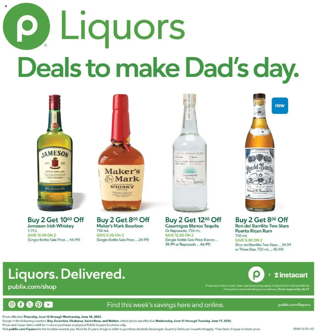 Publix - Liquor - valid from 12.06.2025 | Page: 1 | Products: Bourbon, Whiskey