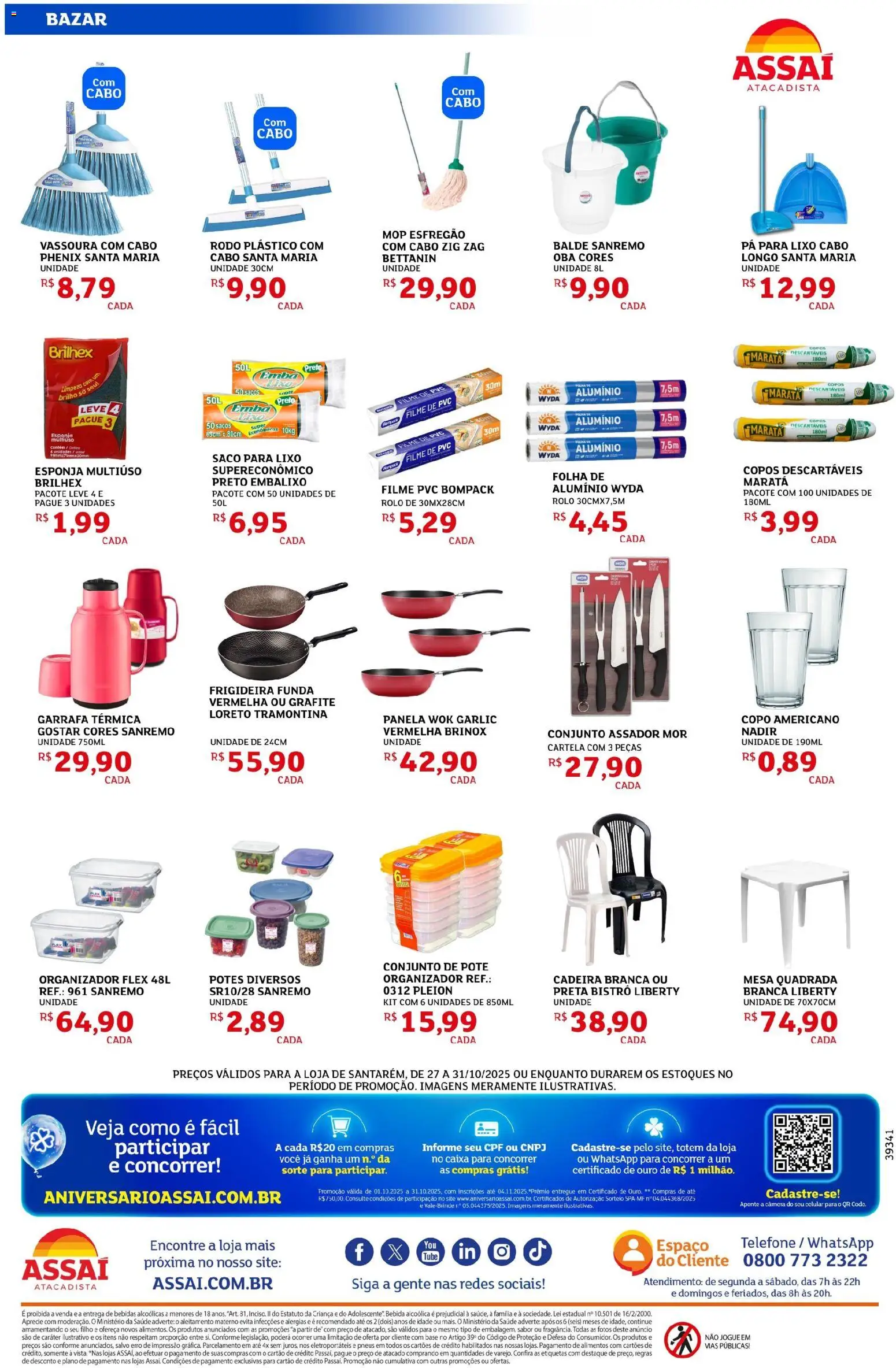 Assaí Atacadista Folheto - válido de 27.10.2025 | Página: 8 | Produtos: Pneus, Potes, Rodo, Balde