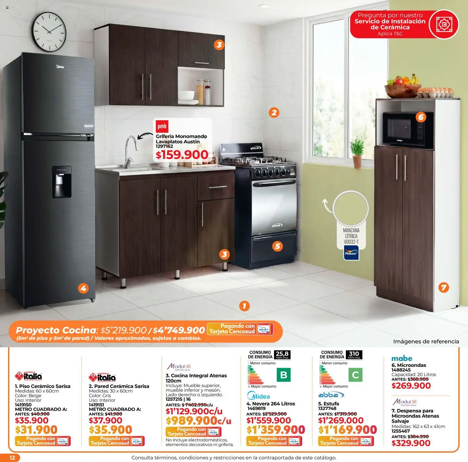 Easy revista - valida desde el 16.02.2026 | Página: 12 | Productos: Estufa, Cerámica, Microondas, Nevera