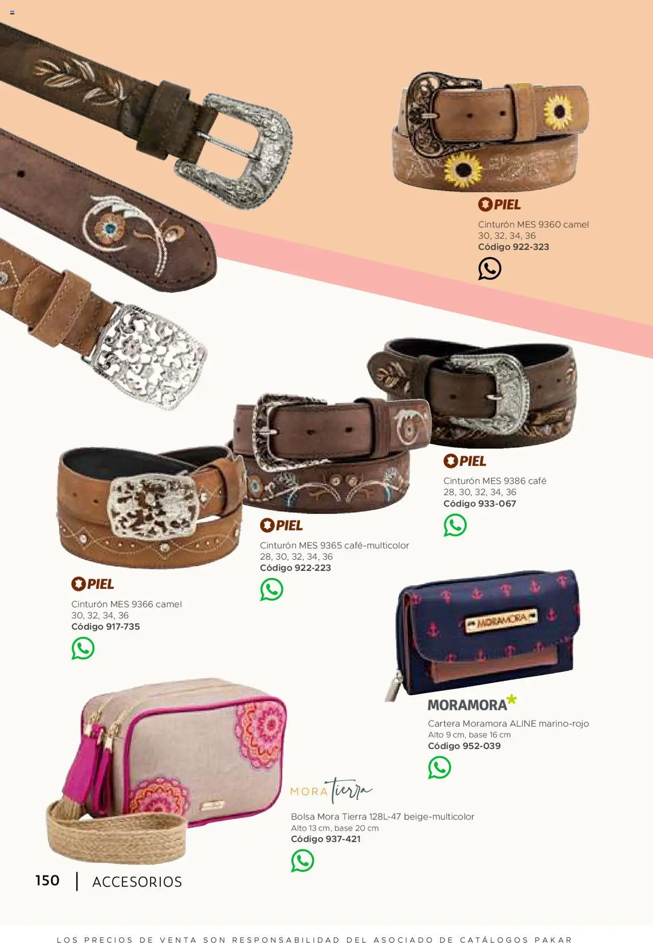 Nuevas ofertas de SC Pakar válidas en toda la República Mexicana desde el 24.07.2025. ¡Encuentra las mejores ofertas en SC Pakar Catálogo Ropa y Accesorios! | Página: 150 | Productos: Cinturón, Bolsa, Café