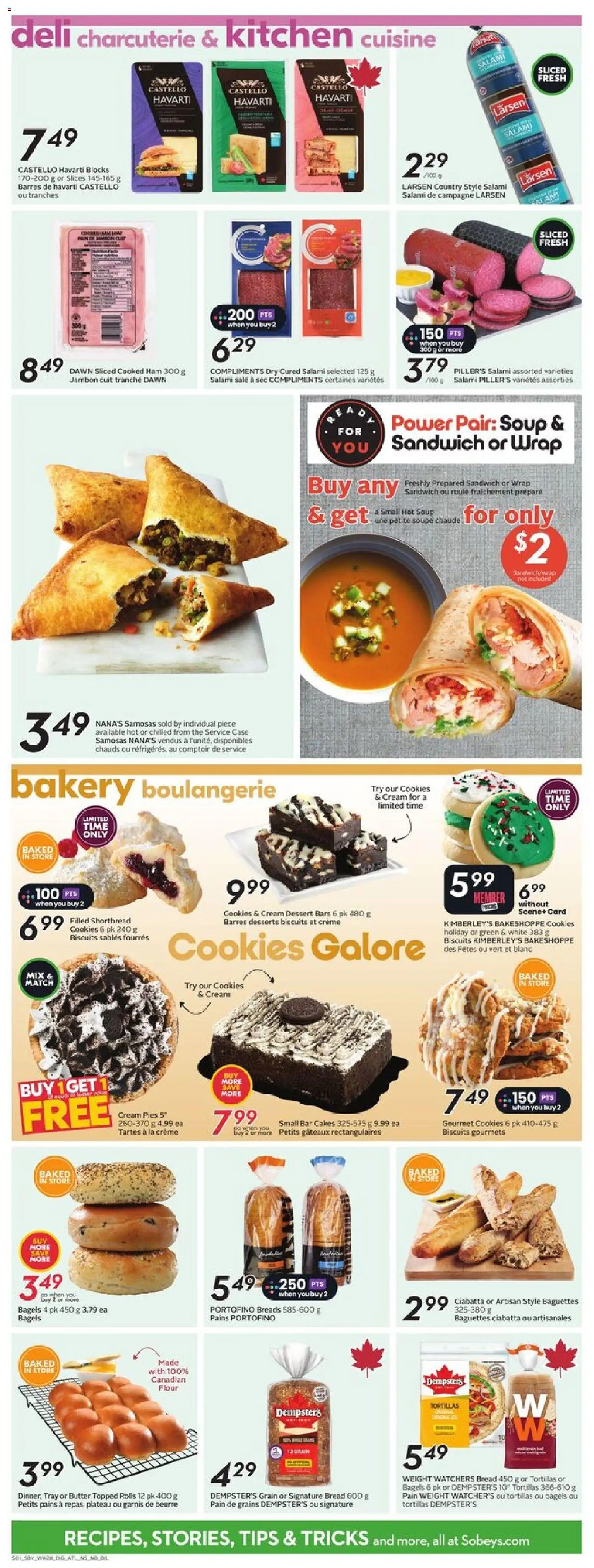 Sobeys flyer valid from 06.11.2025 | Page: 9 | Products: Cream, Butter, Bread, Ham